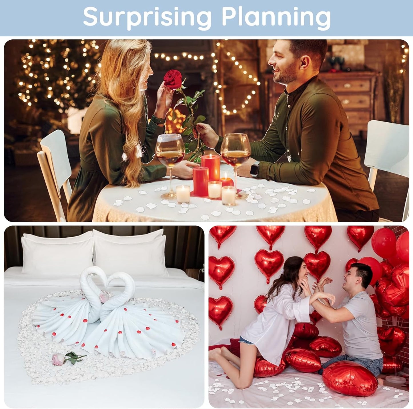 Suream White Silk Flower Petals, 300 Pcs Flower Girl Scatter Petals for Wedding Decorations, Table Centerpieces Party Bridal Showers Birthday Wedding Ceremony Decor