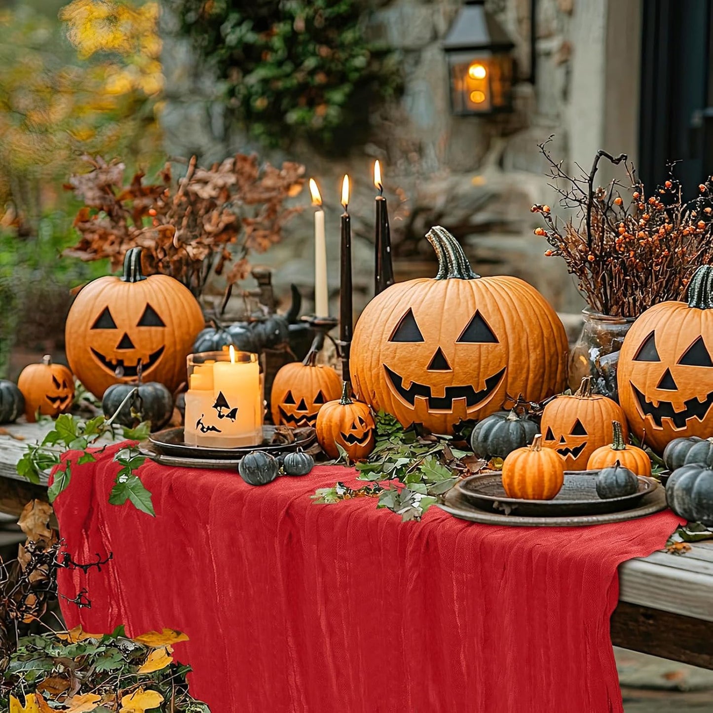 2 Pack Cheesecloth Table Runner 10Ft Christmas Gauze Boho Table Runners for Wedding Decor Bridal Shower Decorations Baby Shower Party(35" x 120")