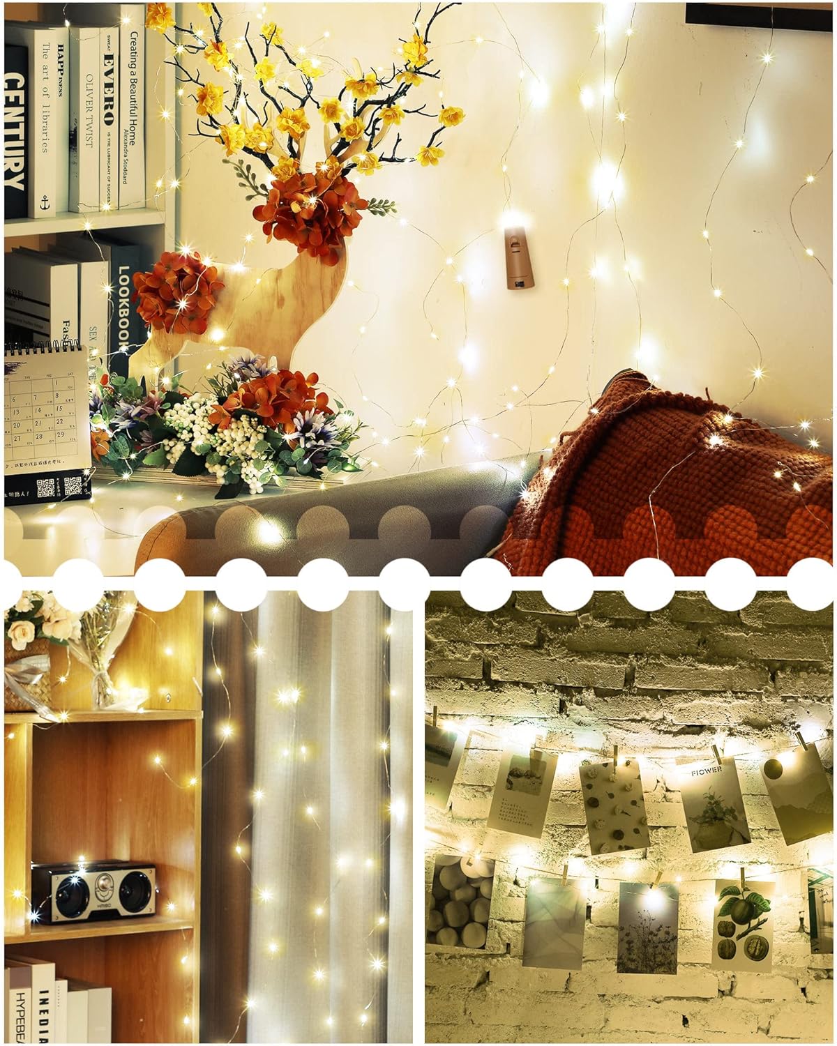 Hortsun 60 Pack Wine Bottle Lights with Cork Fairy Mini String Lights Battery Operated Mini Waterproof 7 ft Silver Wire 20 Led Cork Shape for Christmas, DIY, Party, Decor, Wedding, Bar(Warm White)