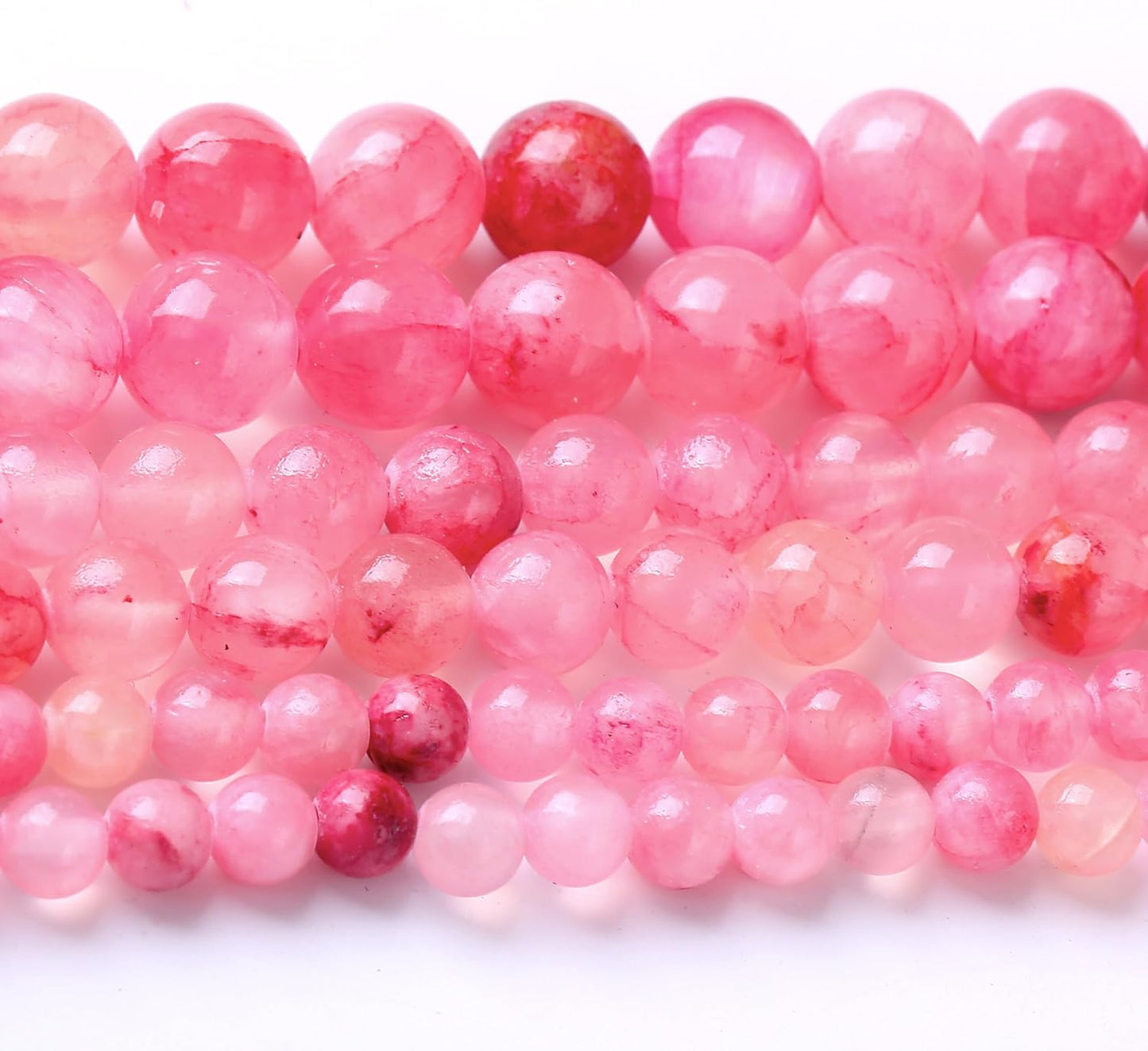 Blood Red Persian JadeStone Beads Gemstone Round Crystal Energy Jade Beads Stone Beads for Jewelry Making DIY Bracelet Necklace Jewelry Making 1 Strand 15.5inch 45PCS 8MM