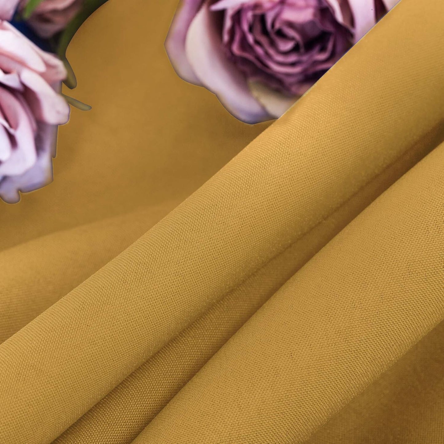 Ascoza 2pack 60x102 Inch Gold Rectangular Tablecloth 6 Feet Table Cloth in Polyester Fabric for Wedding/Banquet/Restaurant/Parties