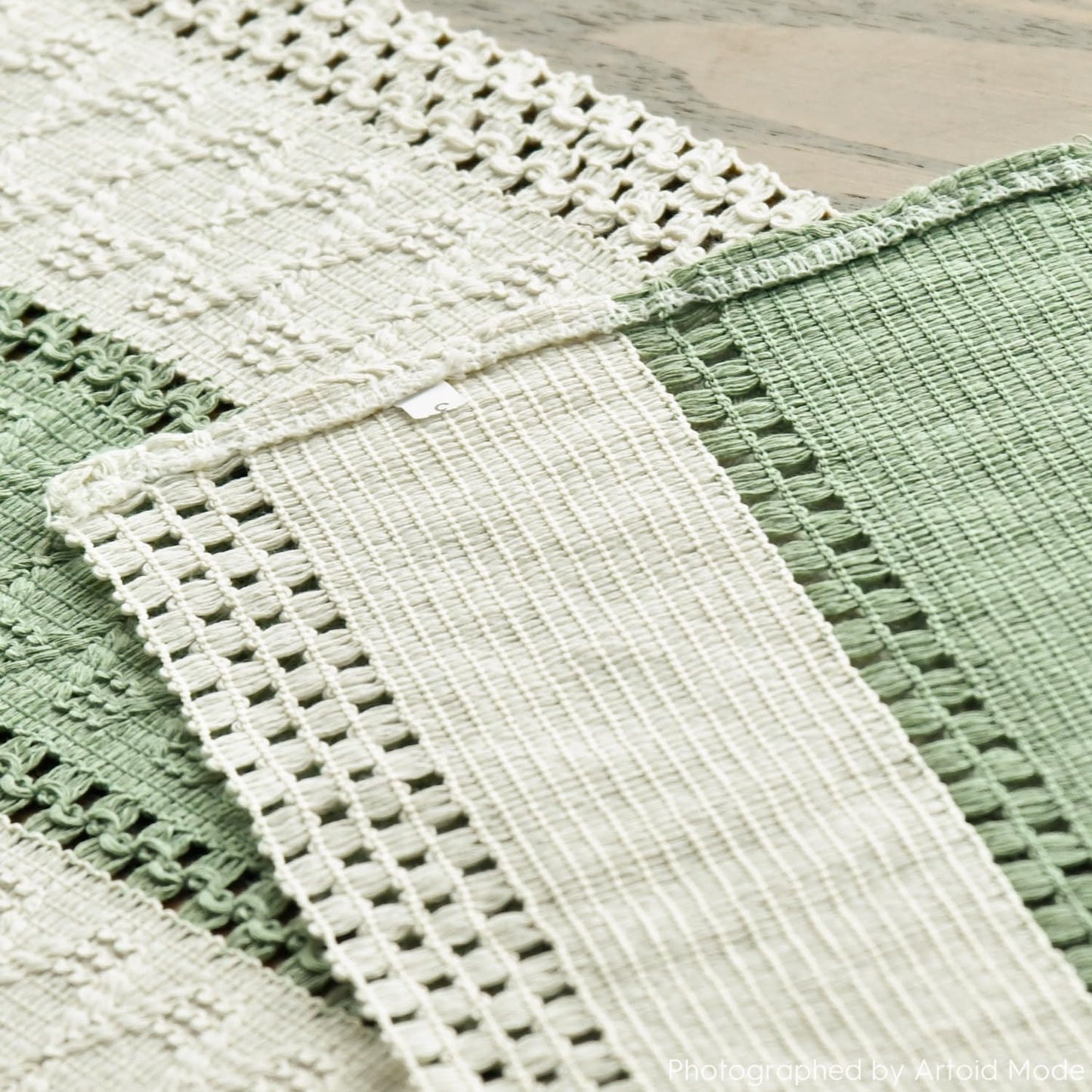 Artoid Mode Light Green Farmhouse Rustic Table Runner, Seasonal Holiday Hollow Kitchen Dining Table Decoration for Home Party Decor 12x60 Inch