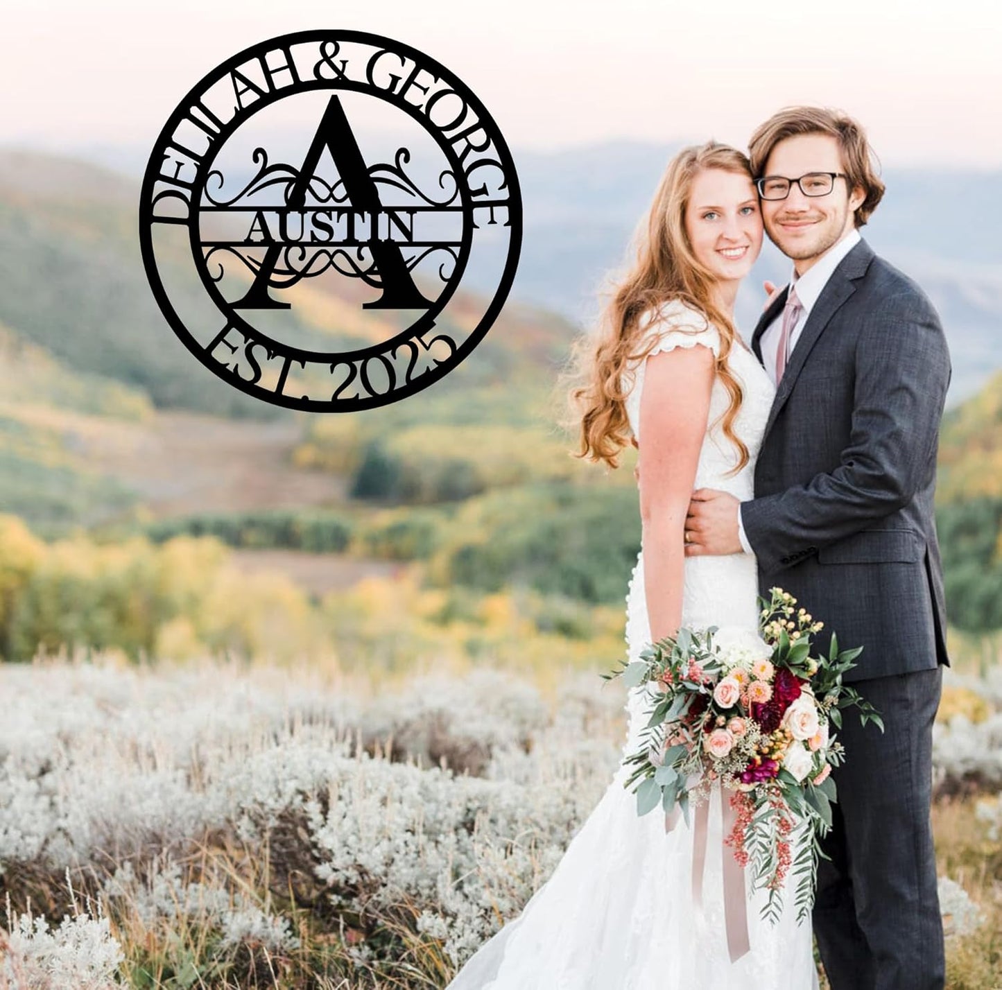 Custom Name Signs Outdoor Metal, Personalized Family Last Name Signs Wall Art, Letter Monogram Metal Sign For Home Decor, Customized Wedding Christmas Anniversary Housewarming Gifts