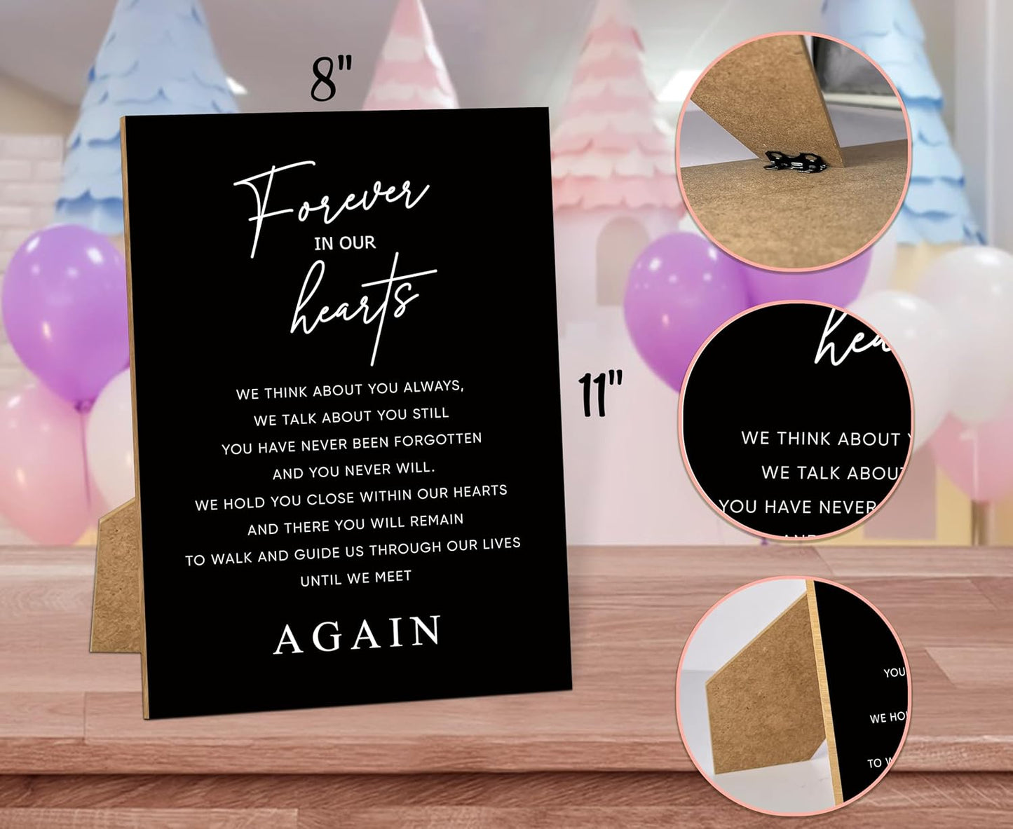 Funeral Sign, 8x11 Black Minimalist Style Loss of Loved One Memorial Sign, Funeral Decorations, Wedding Table Decor, Memorial Gifts For Loss of Loved One, Sympathy Gift, Bereavement Gifts -14