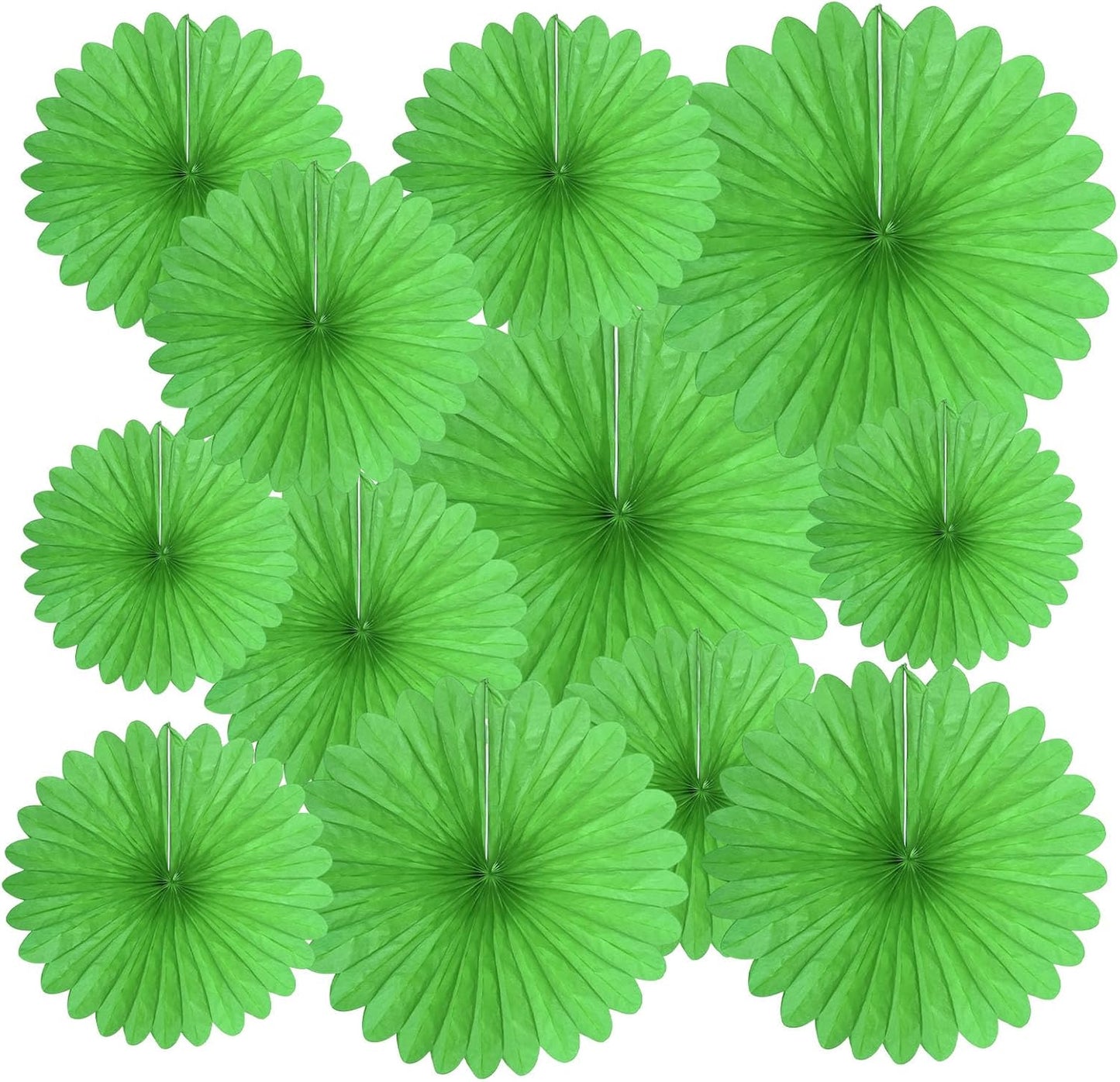20 Pcs Grass Green Hanging Paper Fan, Hanging Honeycomb Round Paper Fans for Weddings, Birthdays, Christmas, Baby Showers, Classroom, Events Ceiling Party Supplies Decorations