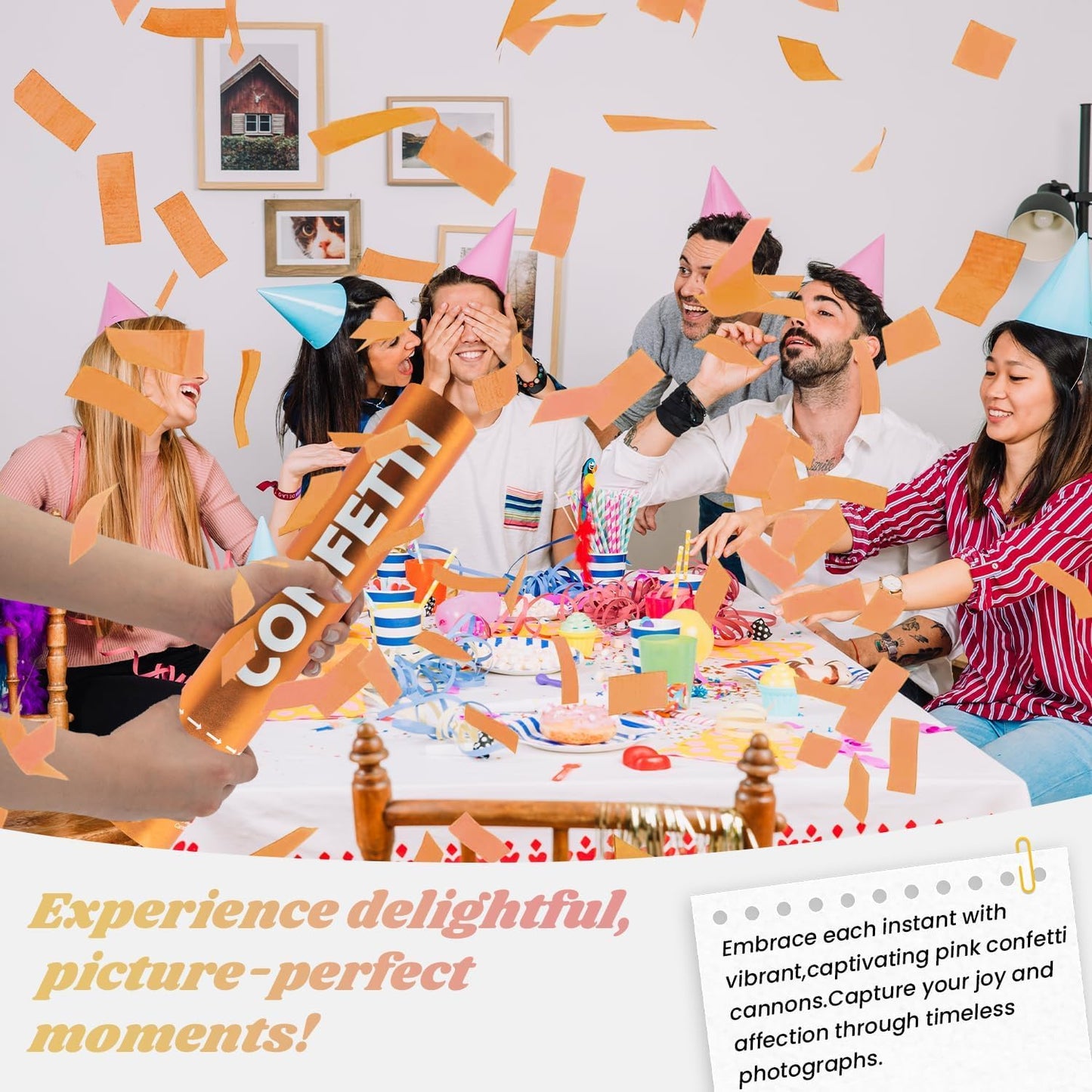 Confetti Cannon Orange Confetti Poppers 12 Pack Party Poppers 12 Inch Confetti Shooters Orange Twist Popper Sticks for Wedding Graduation Engagement Anniversary Bridal Shower Valentines Day Birthday