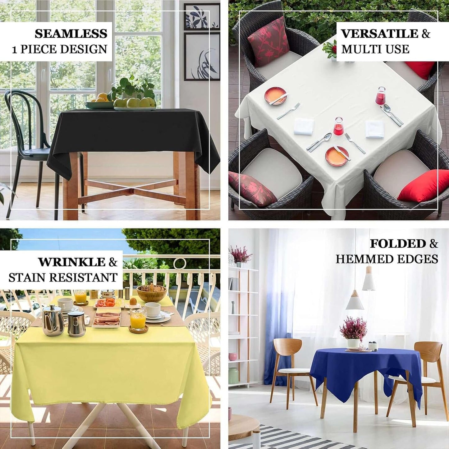 Efavormart 54x54 Pink Wholesale Linens Seamless Polyester Square Linen Tablecloth for Wedding Banquet Party Restaurant