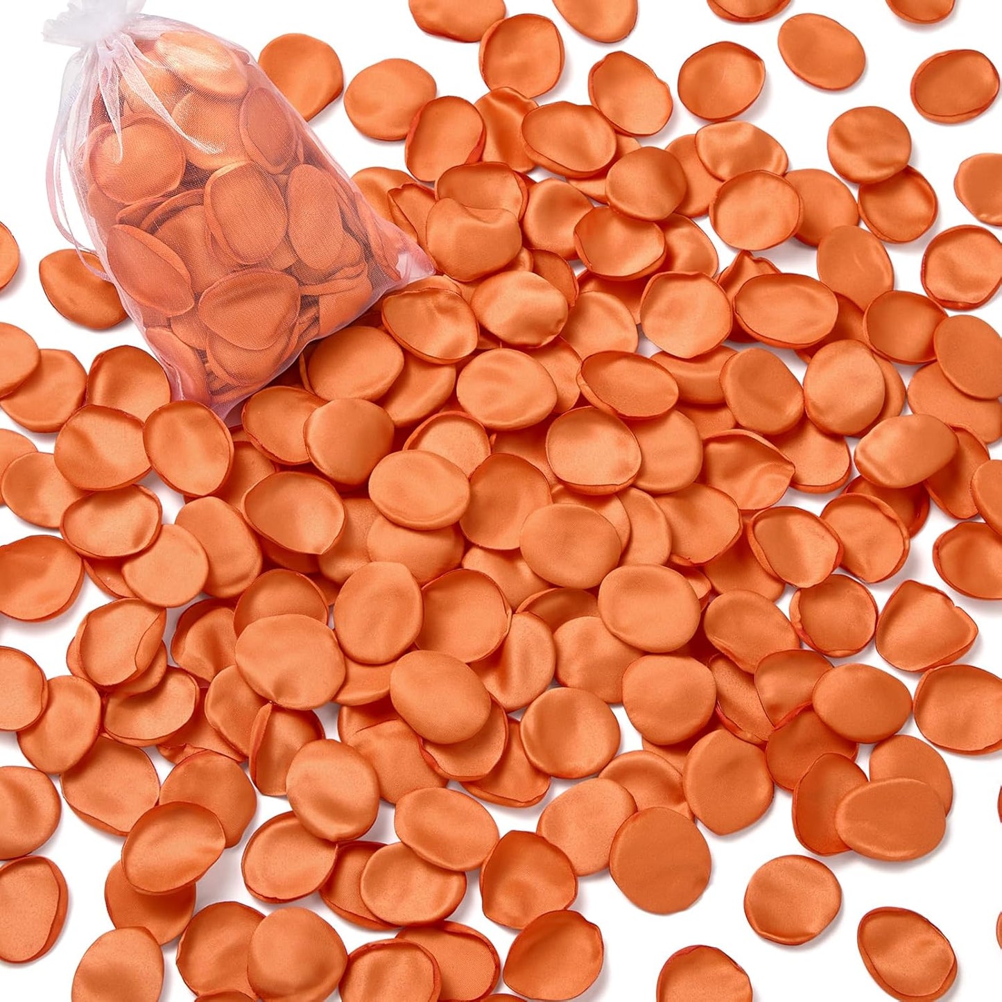 Serwalin 300Pcs Silk Rose Petals Fake Flower Petals Orange Artificial Rose Petals for Weddings Proposal Flower Girl Petals Aisle Flower Girl Basket Runner Bridal Shower Table Decor