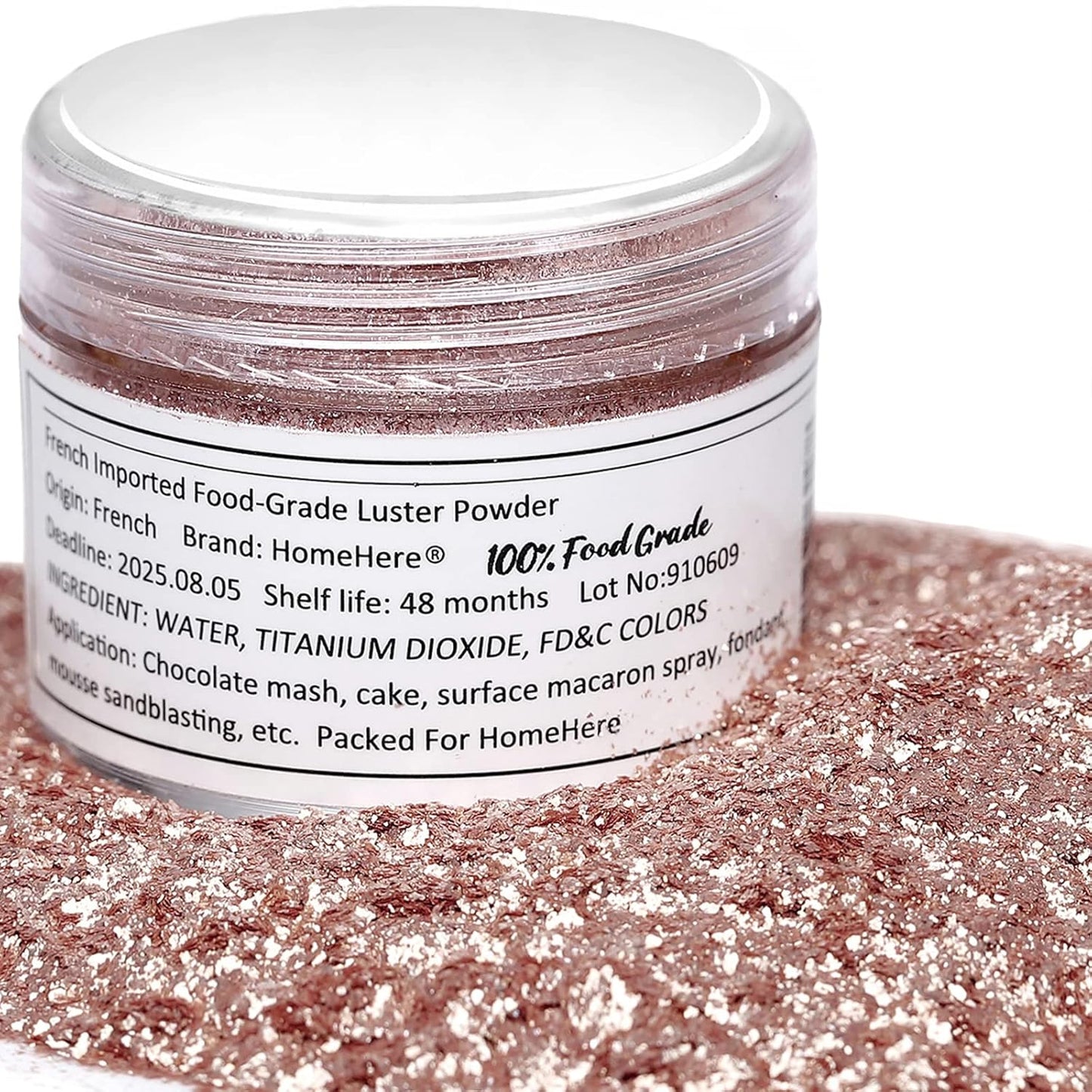 HomeHere Edible Luster Dust Food-Grade Glimmer Powder Glitter for Cake Decorating 7g, Disco Diamond Dust, Edible Sprinkle Glitter for Cocktails Drinks Baking Candy Dessert Chocolate Vegan Tasteless