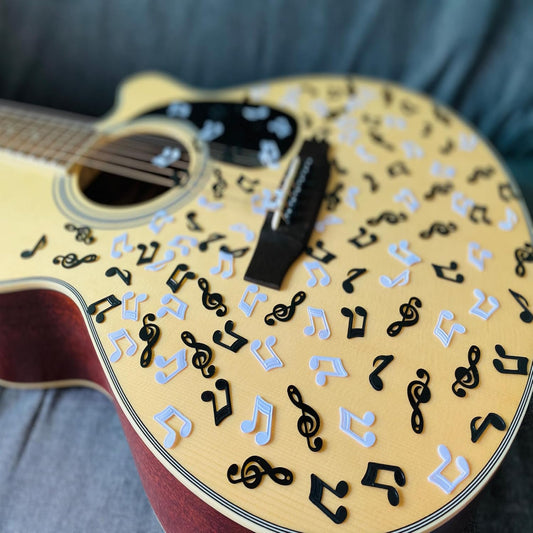 Confetti Musical Notes Sequins Table Musical Clef Cutout Metallic Foil Sprinkles or DIY Music Party Birthday Wedding Engagement Baby Shower Party Decoration Supplies (3 style Black White)