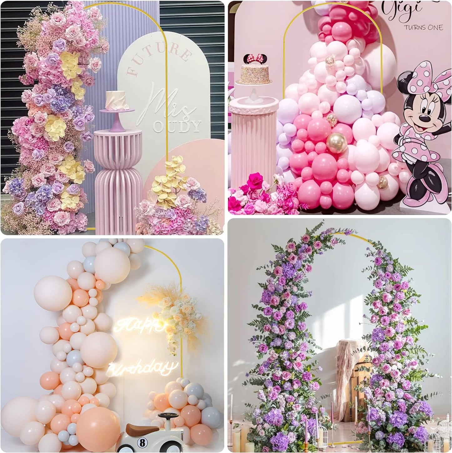 Wokceer 6.6 FT Wedding Arch Stand and Arch Cover, Metal Arch Stand with Arch Stand Cover for Birthday Party Wedding Ceremony Bridal Baby Shower Event Decor