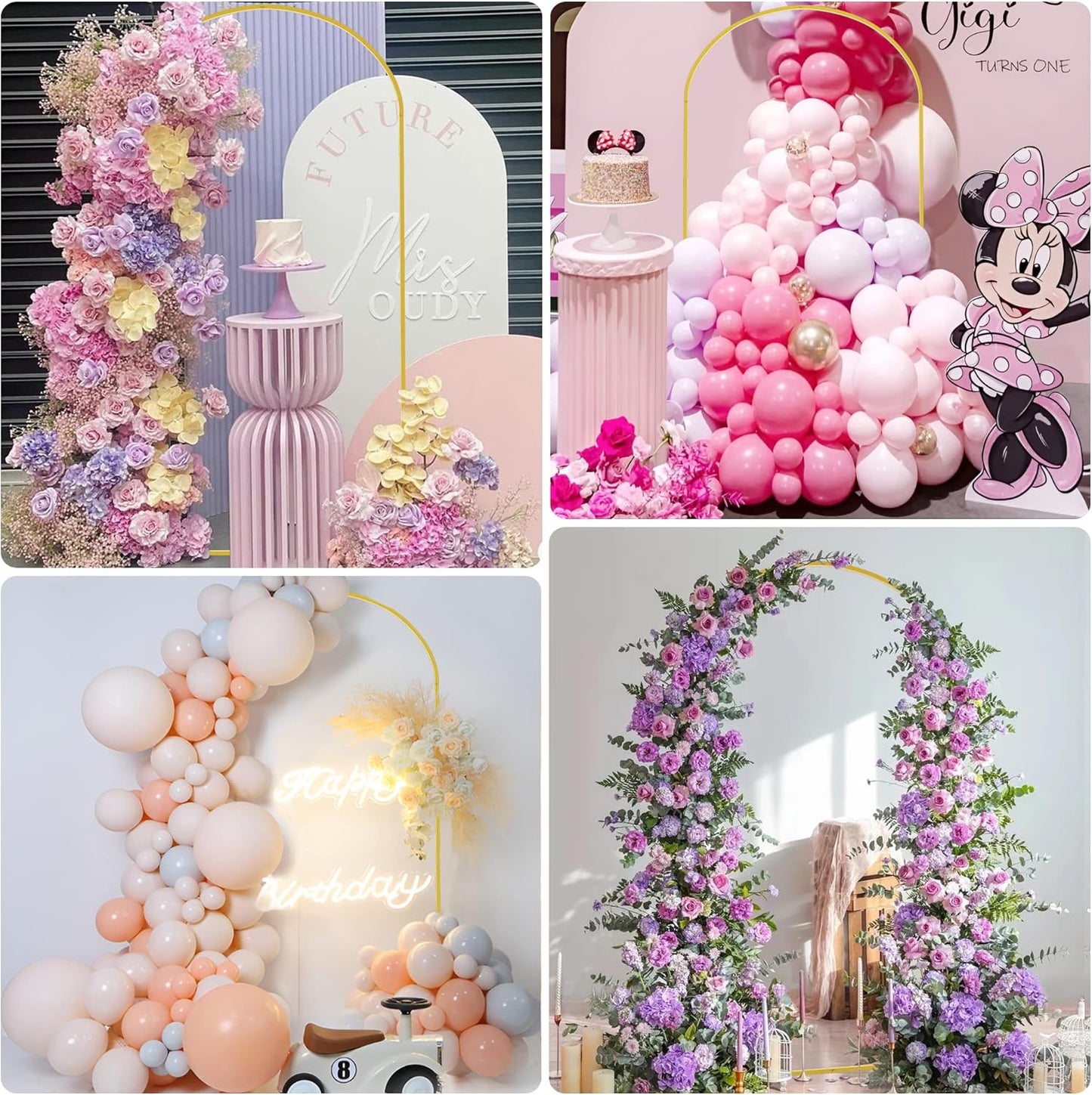 Wokceer 7.2 FT Wedding Arch Backdrop Stand and White Arch Cover, Metal Arch Stand with Arch Stand Cover for Birthday Party Wedding Ceremony Bridal Baby Shower Event Decor