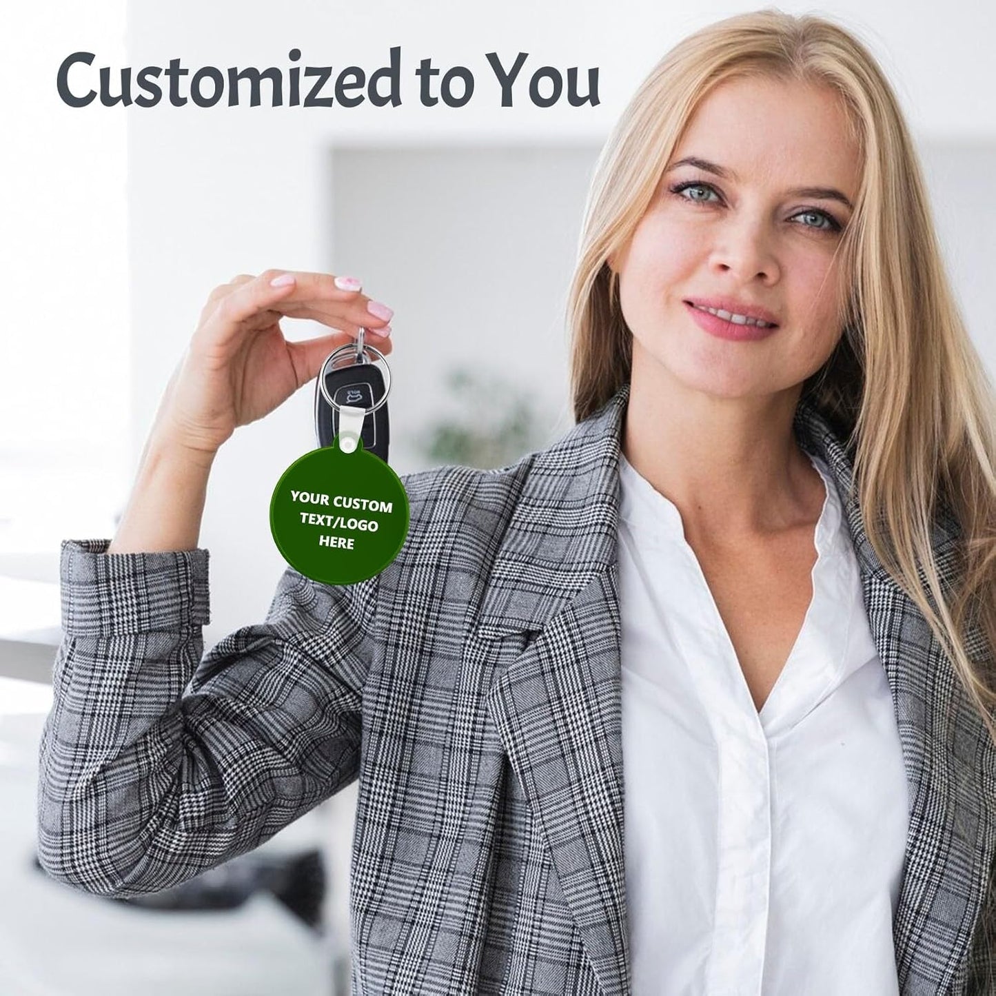 Custom Round Soft Keychains 100 Pack, Personalized Logo, Text Bulk - Perfect for Tradeshows, Party Favors, Events - Customizable Key Tags