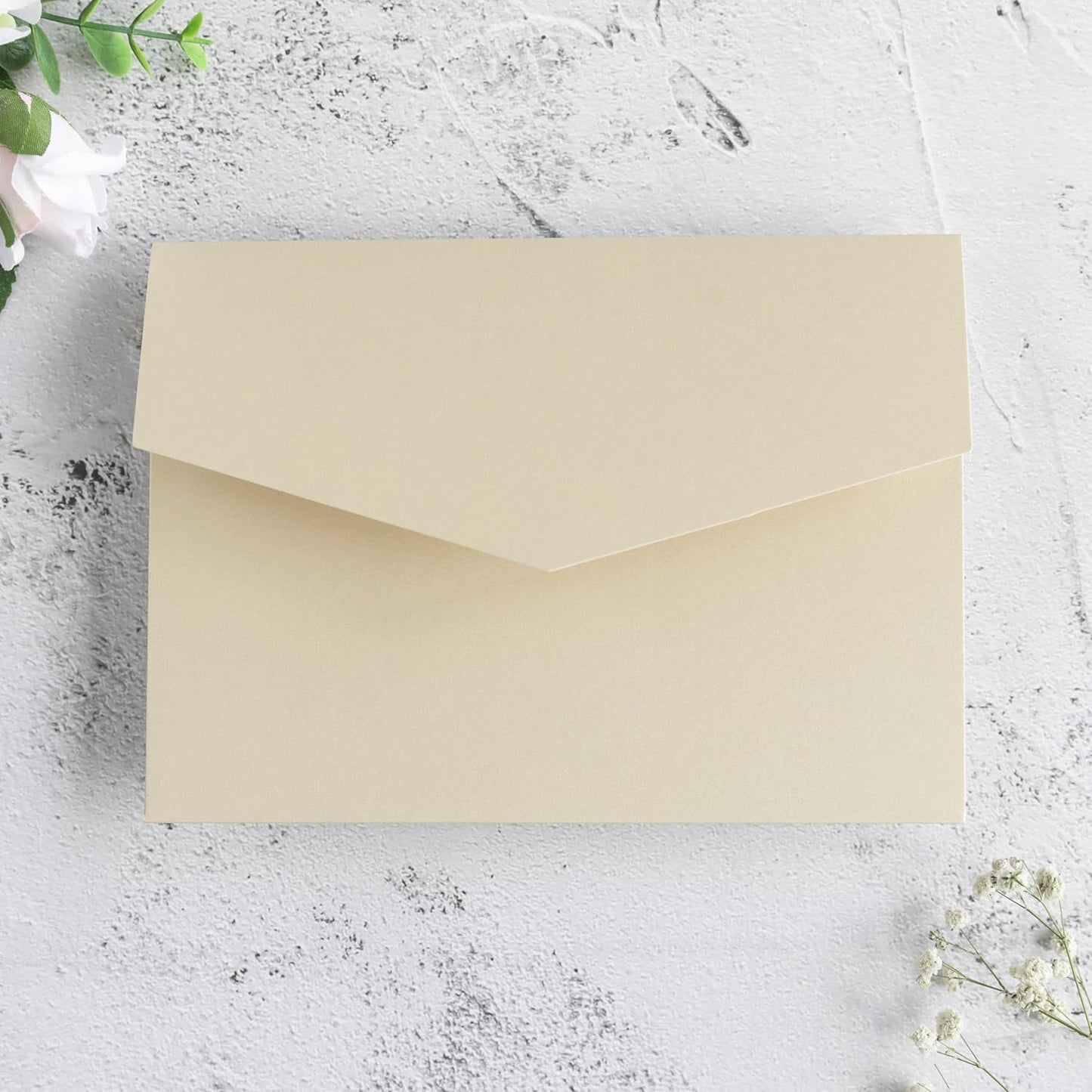 20 PCS Champagne Tri-fold Laser Cut Wedding Invitation Pockets for 5x7 Wedding Cards Bridal Shower Engagement Quinceanera Invitation