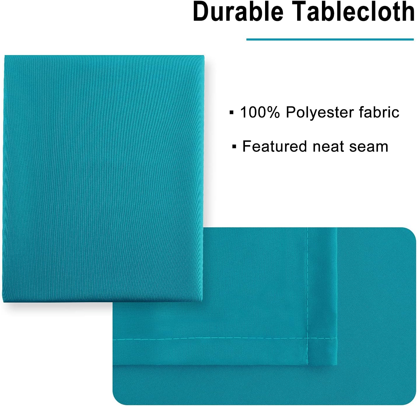 Hiasan Tablecloth for Rectangle Tables - 70 x 140 inch - Waterproof, Spillproof & Wrinkle Resistant Washable Polyester Table Cloth for Dining/Party/Outdoor Picnic, Turquoise