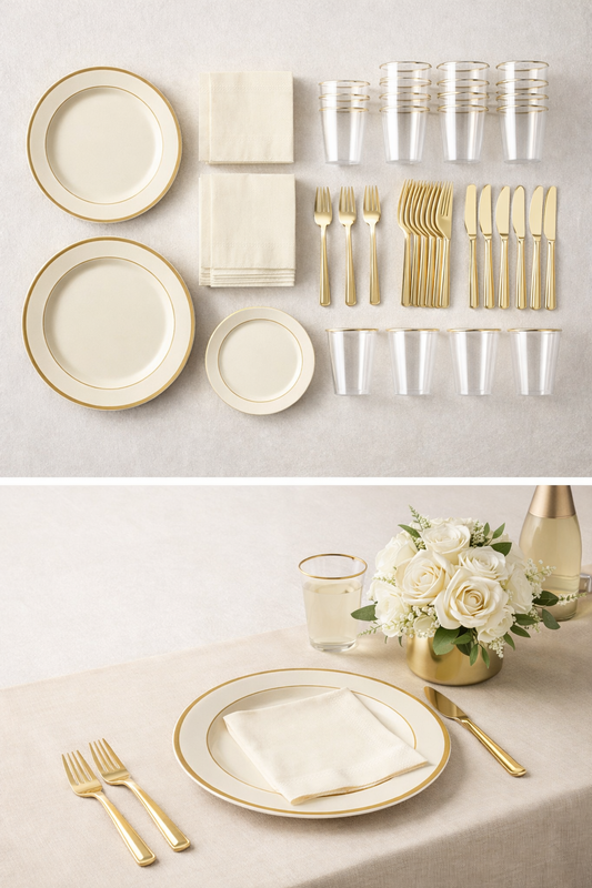 Elegant Gold 10–15 Guest Dinner Party Bundle