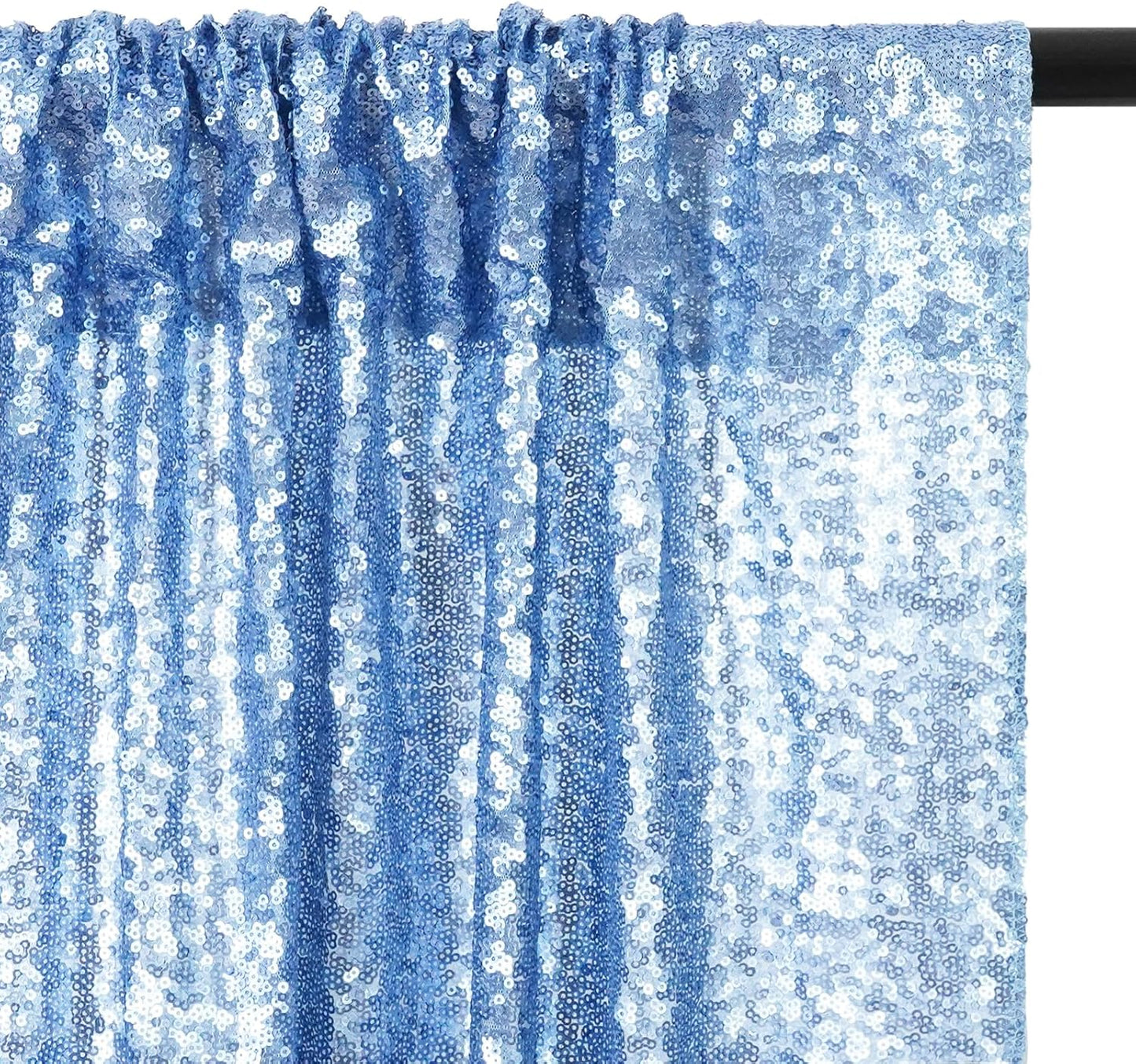 Eternal Beauty Baby Blue Sequin Backdrop, 10x10 Ft Glitter Background Curtains for Shimmer Photography Party Wedding Birthday Back Drop Decor