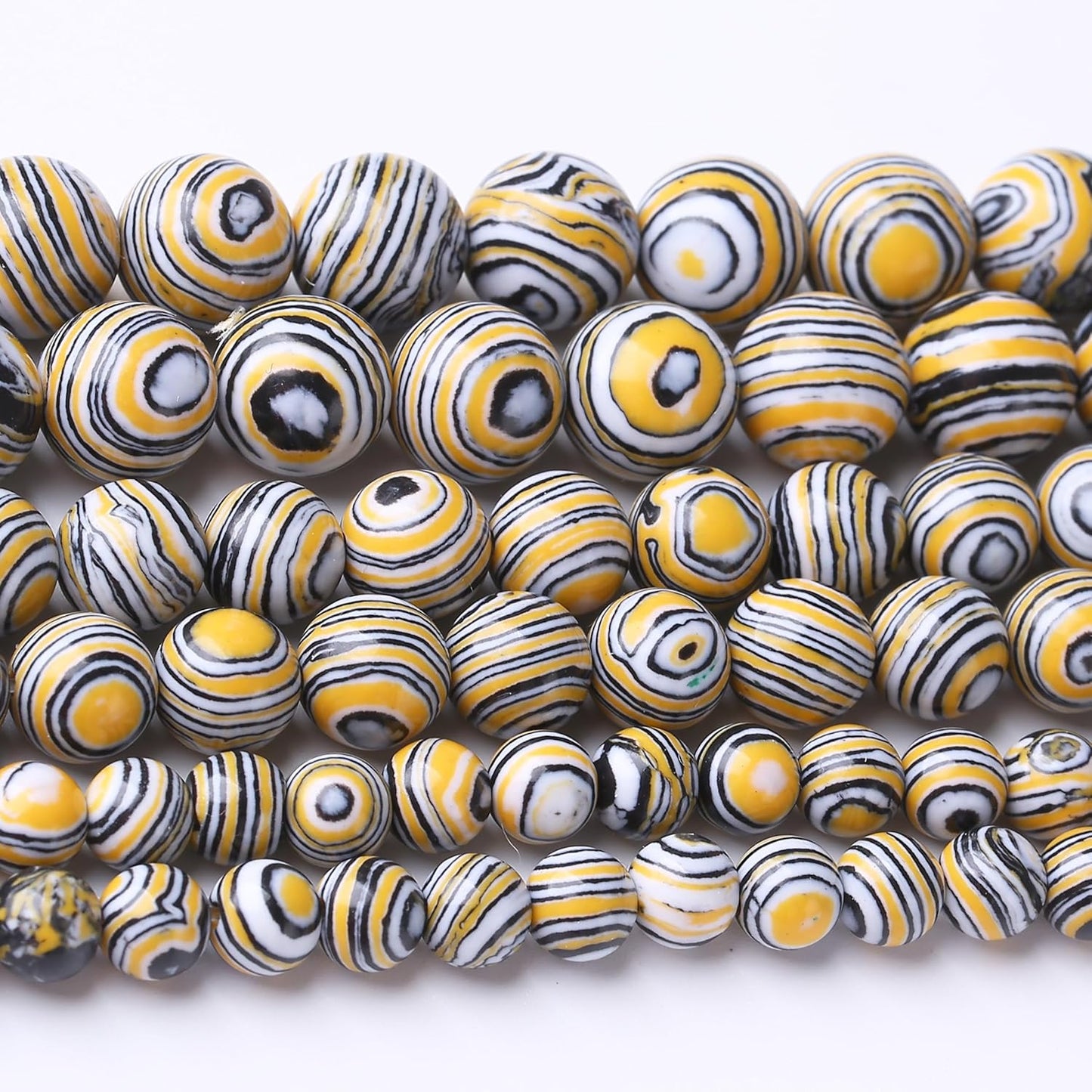 Yellow Peacock Turquoise Stone Beads Gemstone Round Crystal Energy Jade Beads Stone Beads for Jewelry Making DIY Bracelet Necklace Jewelry Making 1 Strand 15.5inch 35PCS 10MM