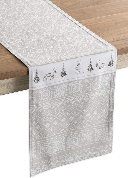 Maison d' Hermine Table Runner 100% Cotton Single Layer Table Runners 60 inches Long for Thanksgiving Christmas Decorations Home Kitchen Dining Party Wedding (Cozy Christmas, 14.5" x 60")