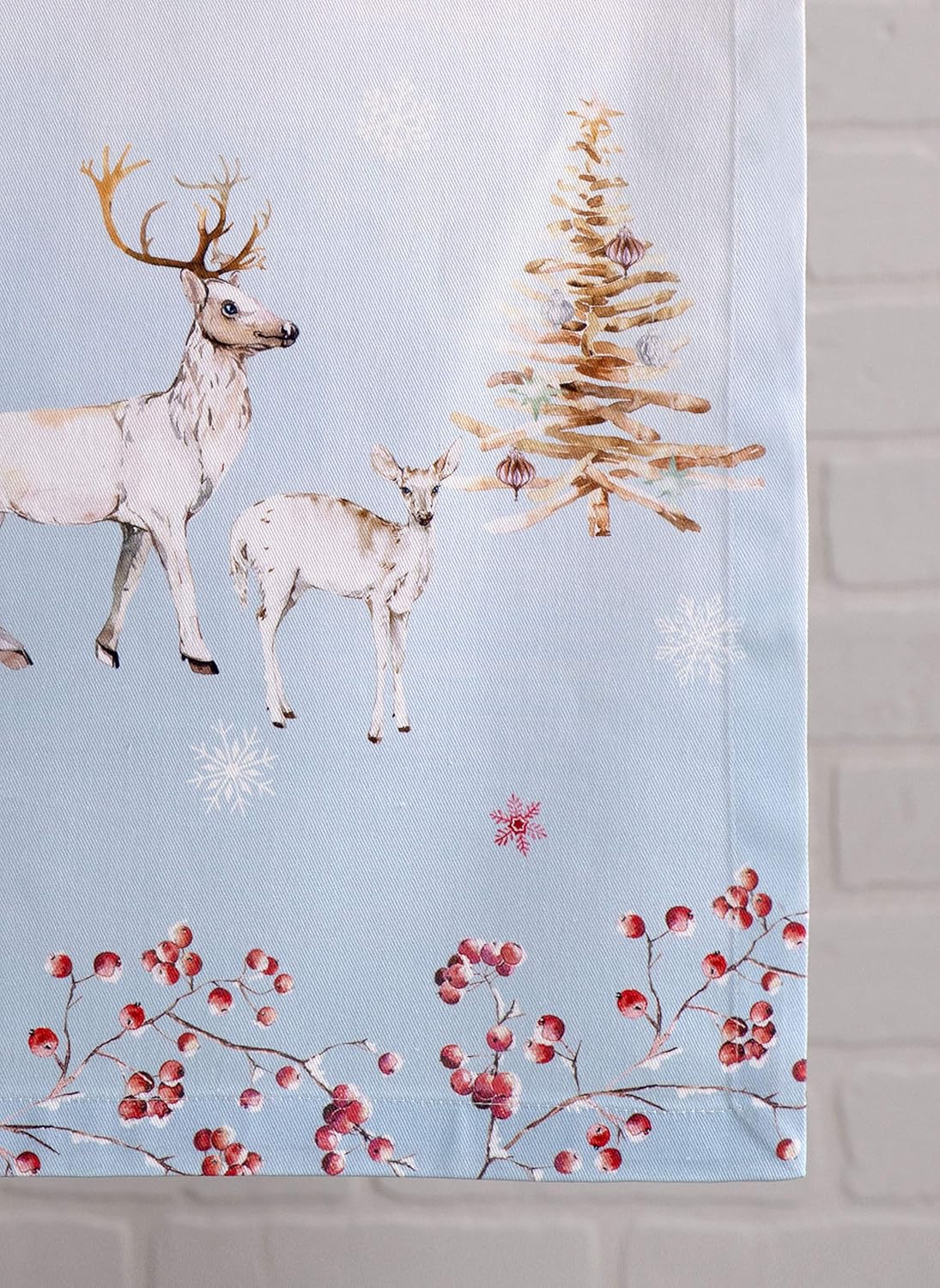 Maison d' Hermine Table Runner 100% Cotton Single Layer Table Runners 60 inches Long for Thanksgiving Christmas Decorations Home Kitchen Dining Party Wedding (Fairy Tale Forest, 14.5" x 60")