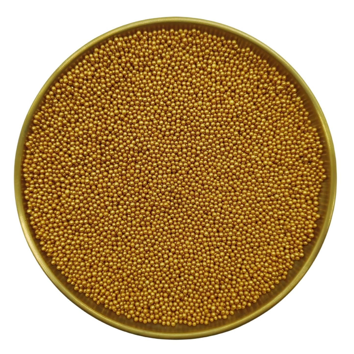 Edible Gold Sprinkles Candy 2mm Mini Pearls Cake Decorations Cupcake Toppers Cookie Decorating Perfect for Wedding Party Valentine Halloween Christmas Supplies 3OZ