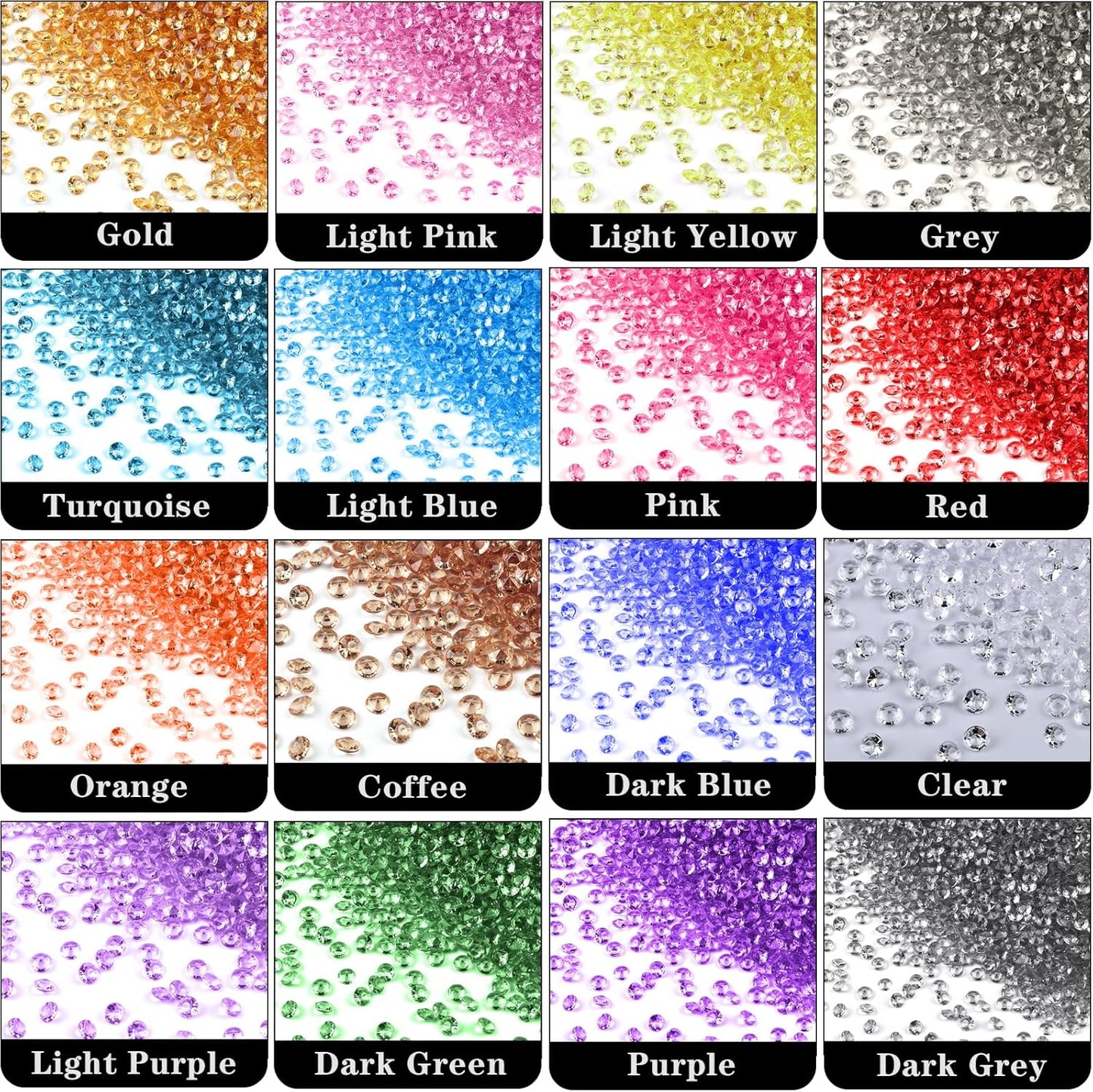 10000Pcs Crystal Acrylic Diamond Fake Gems Vase Filler, 4.5mm Faux Diamonds for Table Scatter Wedding Party, Bridal Shower, Birthday Decoration, Light Blue