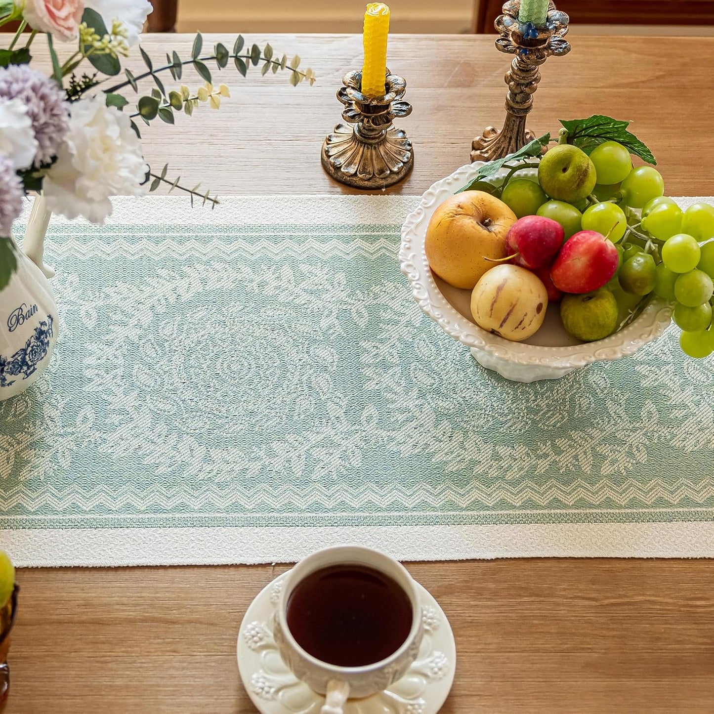 Table Runners 138 Inches,Waterproof Boho Table Runner with Tassel Fringe,Table Runner for Party Coffee Table