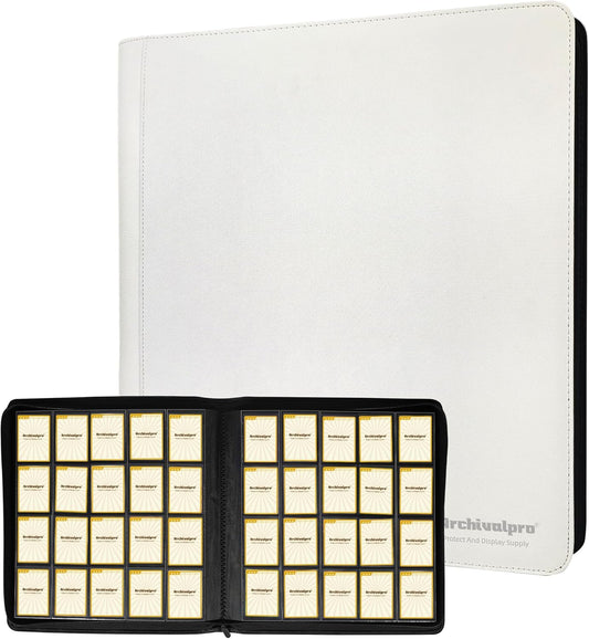 20 Pockets Premium Card Binder 1280 Cards Trading Card Binders Side Load Card Storage Display Album(20 Pocket 1280 Card Slot,White)