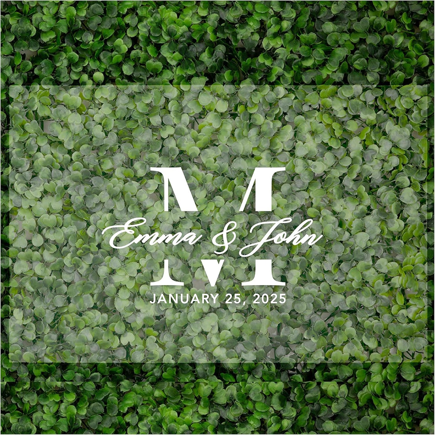 Andaz Press Custom Large Wedding Acrylic Sign, 16 X 24 Inches, Minimalist Modern Monogram, Personalized Sign, Welcome Sign For Modern Wedding Theme Wedding Signs For Ceremony And Reception