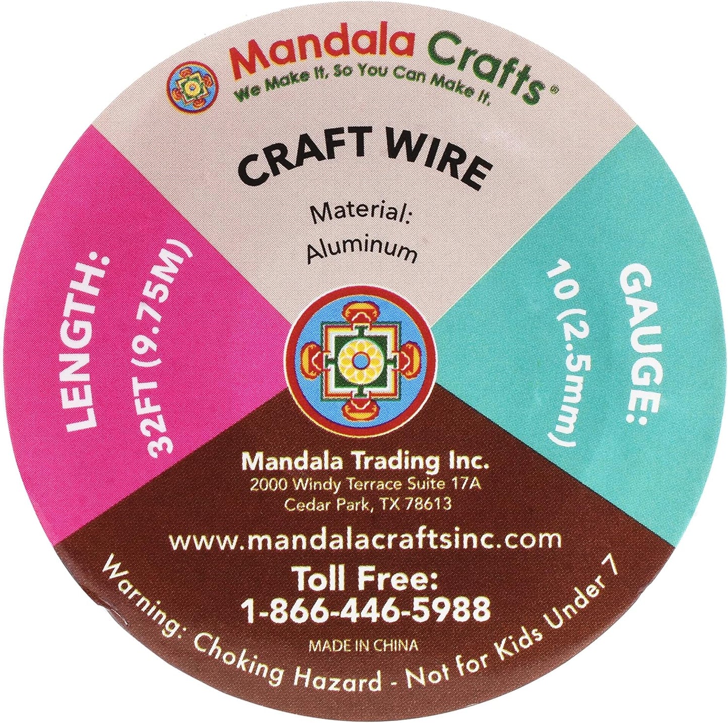 Mandala Crafts 10 Gauge Anodized Aluminum Craft Wire for Jewelry Making - 32 FT Colored Flexible True Blue Wire - Bendable for Bonsai Armature Crafting Sculpting