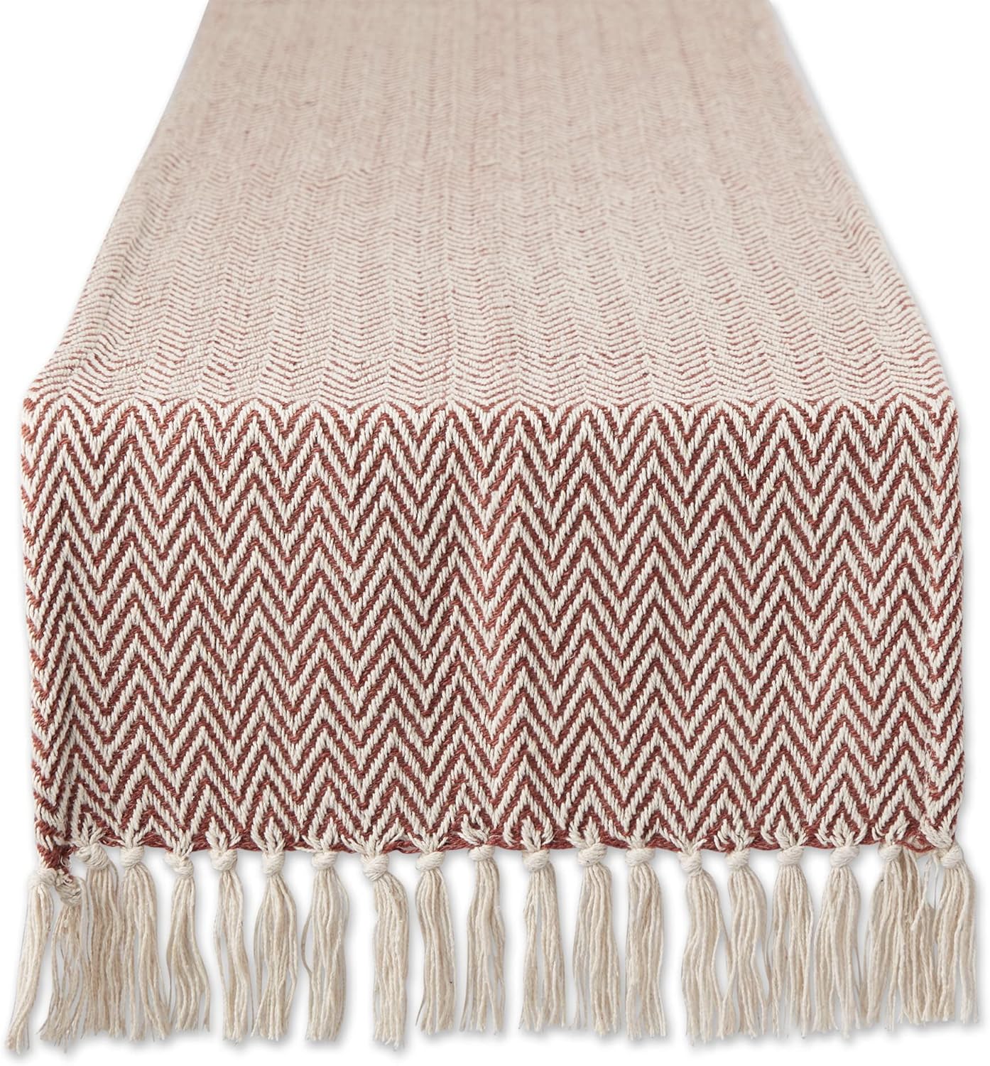 DII Woven Basic Tabletop Collection Chevron Table Runner, 15x72, Cinnamon