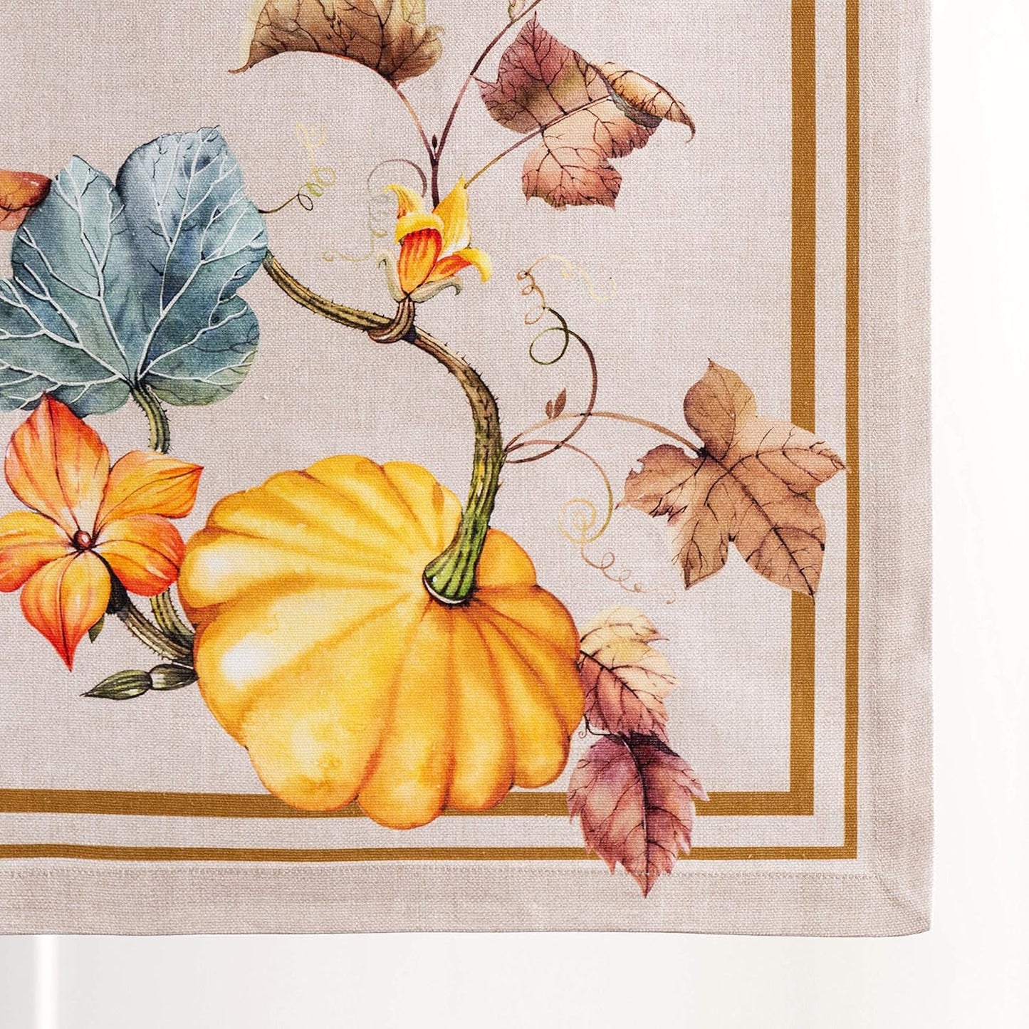 Maison d' Hermine Table Runner 100% Cotton Single Layer Table Runners 60 inches Long for Thanksgiving Christmas Decorations Home Kitchen Dining Party Wedding (Potiron, 14.5" x 60")