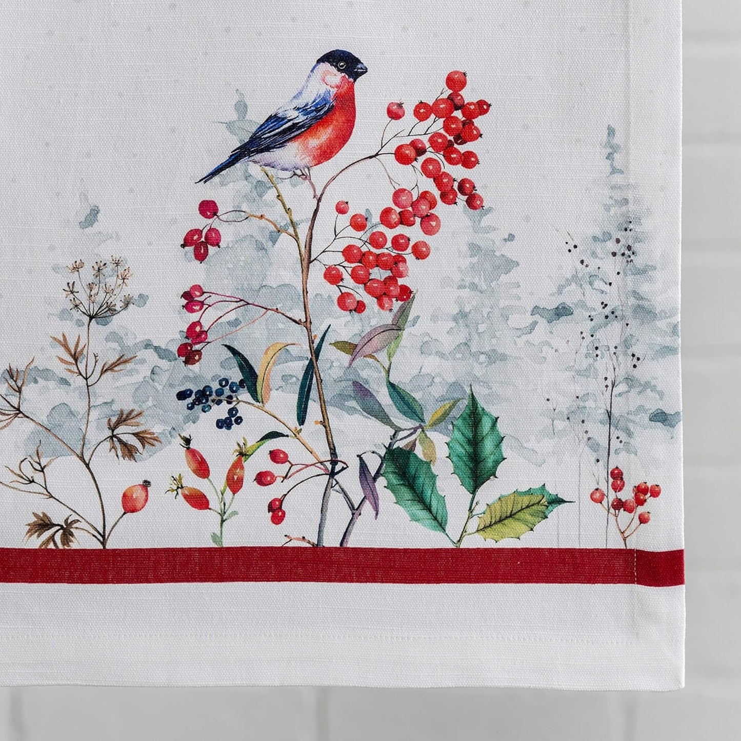 Maison d' Hermine Table Runner 100% Cotton Single Layer Table Runners 60 inches Long for Thanksgiving Christmas Decorations Home Kitchen Dining Party Wedding (Morzine, 14.5" x 60")