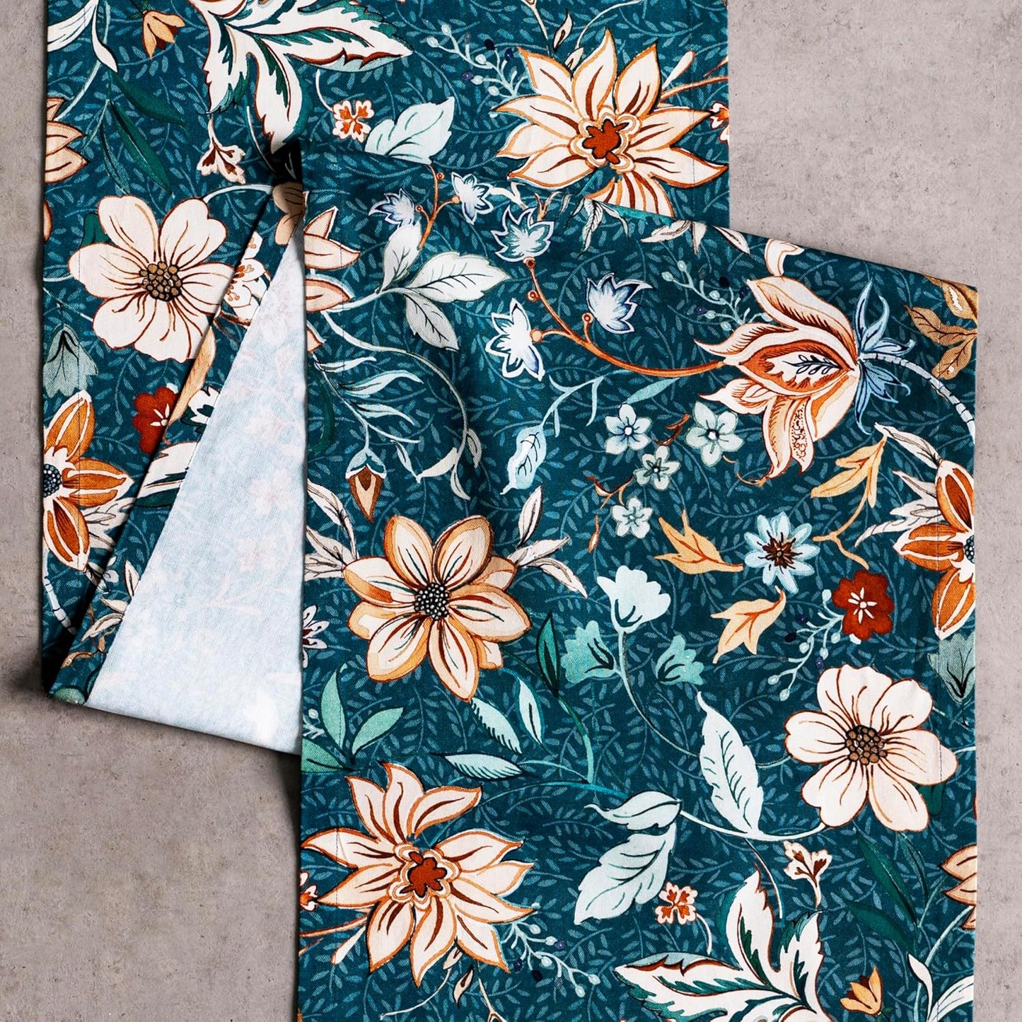 Maison d' Hermine Table Runner 100% Cotton Single Layer Table Runners 72 inches Long for Thanksgiving Christmas Decorations Home Kitchen Dining Party Wedding (Luxury Loft - Dark Teal, 14.5" x 72")