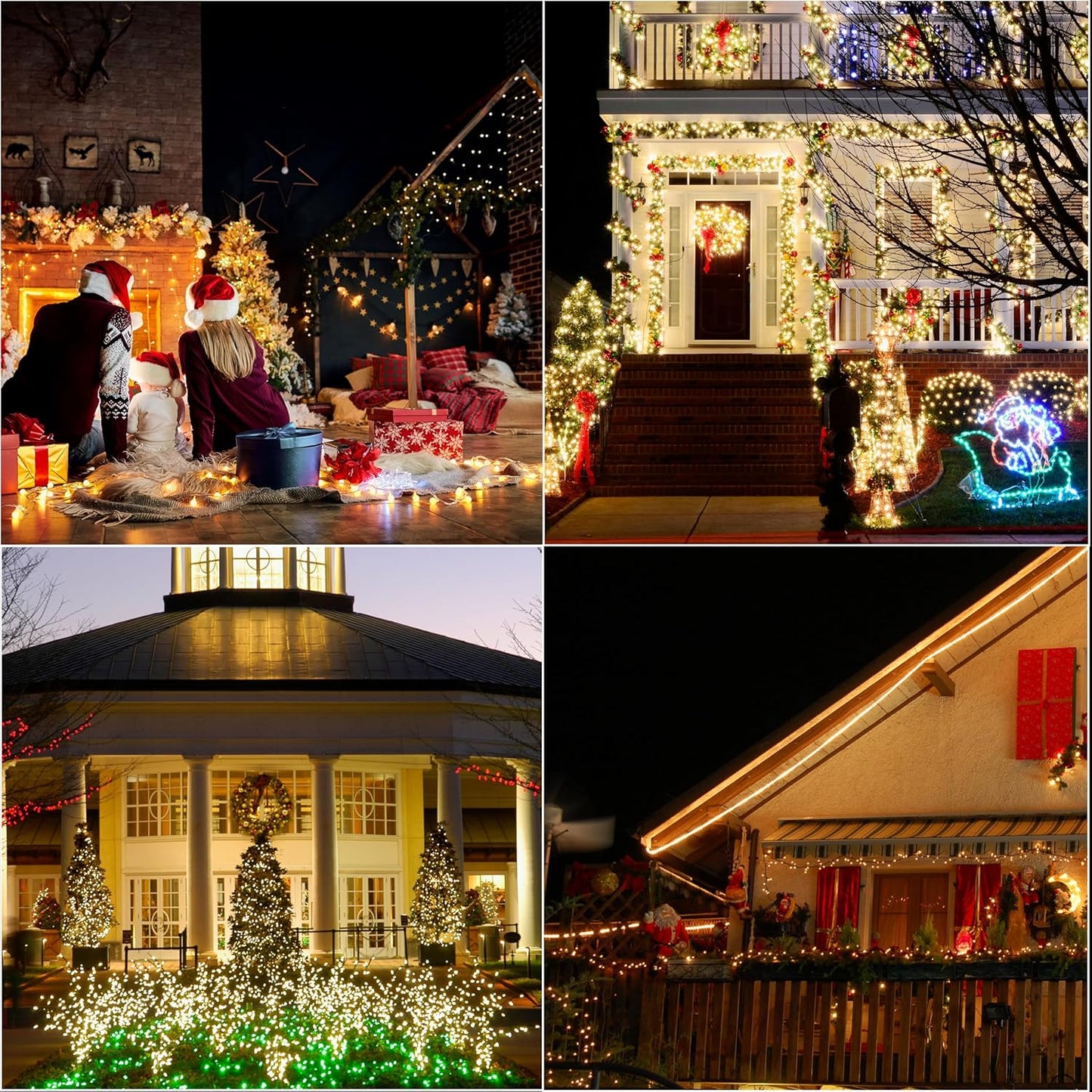 LAMPHOME 66ft Christmas Decorative Mini Lights,200 LED Transparent Wire Fairy Starry String Lights Plug in, 11 Lighting Modes, for Indoor Outdoor Xmas Tree Wedding Party Decoration (Warm White)