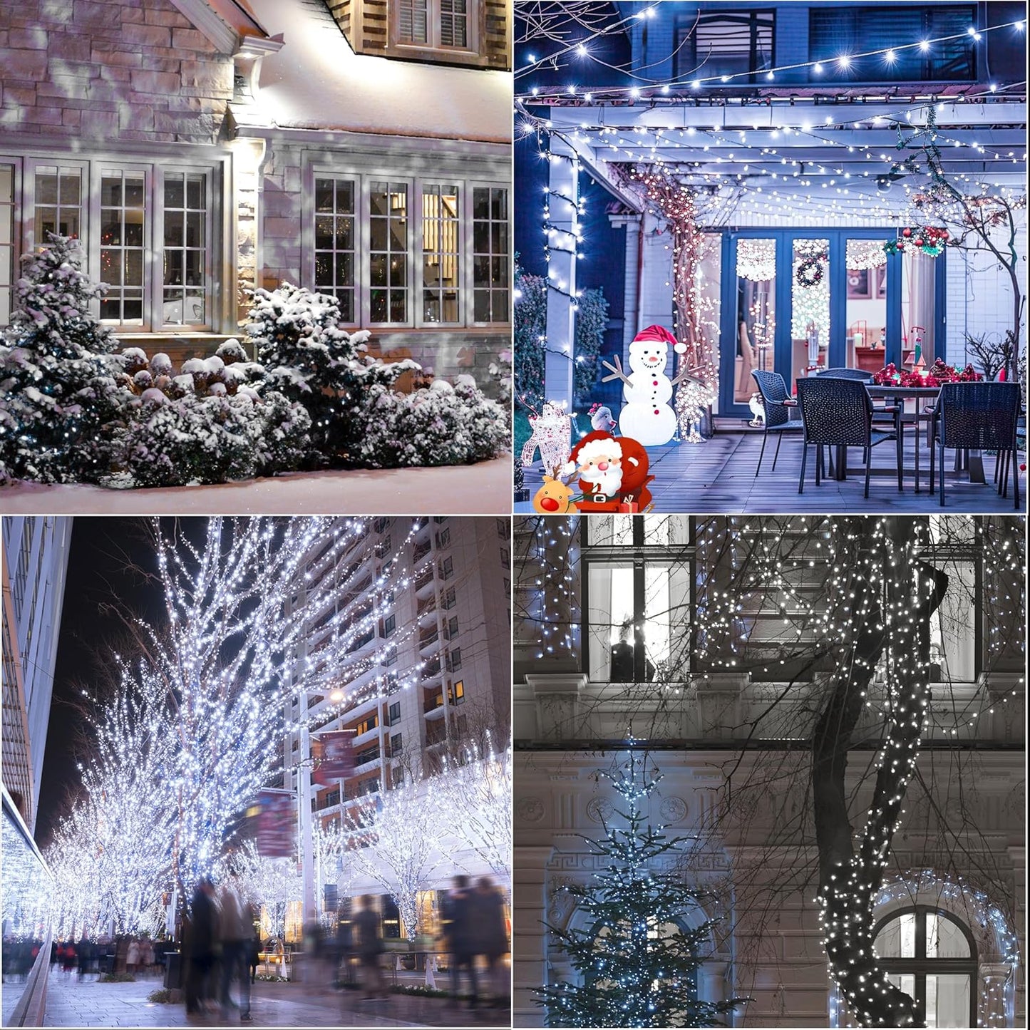 LAMPHOME 66ft Christmas Decorative Mini Lights,200 LED Transparent Wire Fairy Starry String Lights Plug in, 11 Lighting Modes, for Indoor Outdoor Xmas Tree Wedding Party Decoration (White)