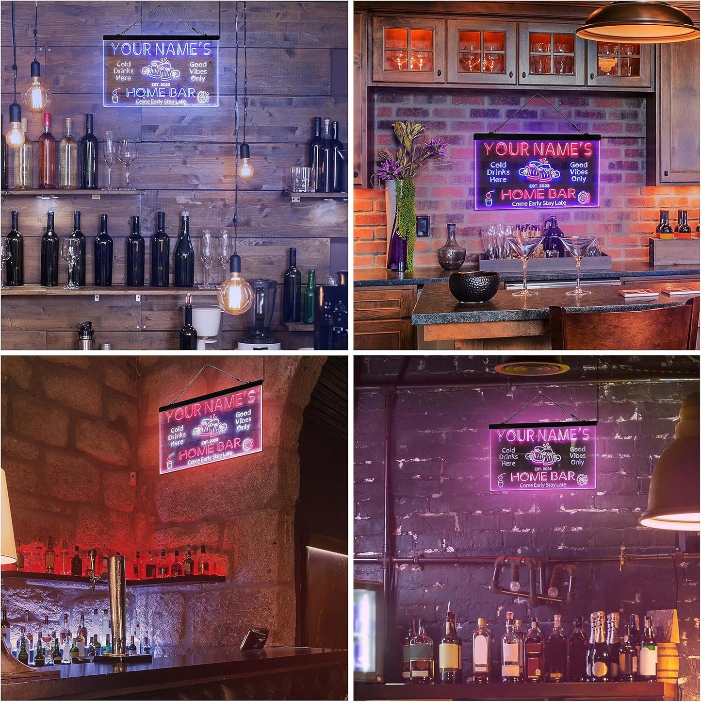 ADVPRO Personalized Your Name Custom Home Bar Beer Established Year Dual Color LED Neon Sign White & Blue 12 x 8.5 Inches st6s32-p1-tm-wb