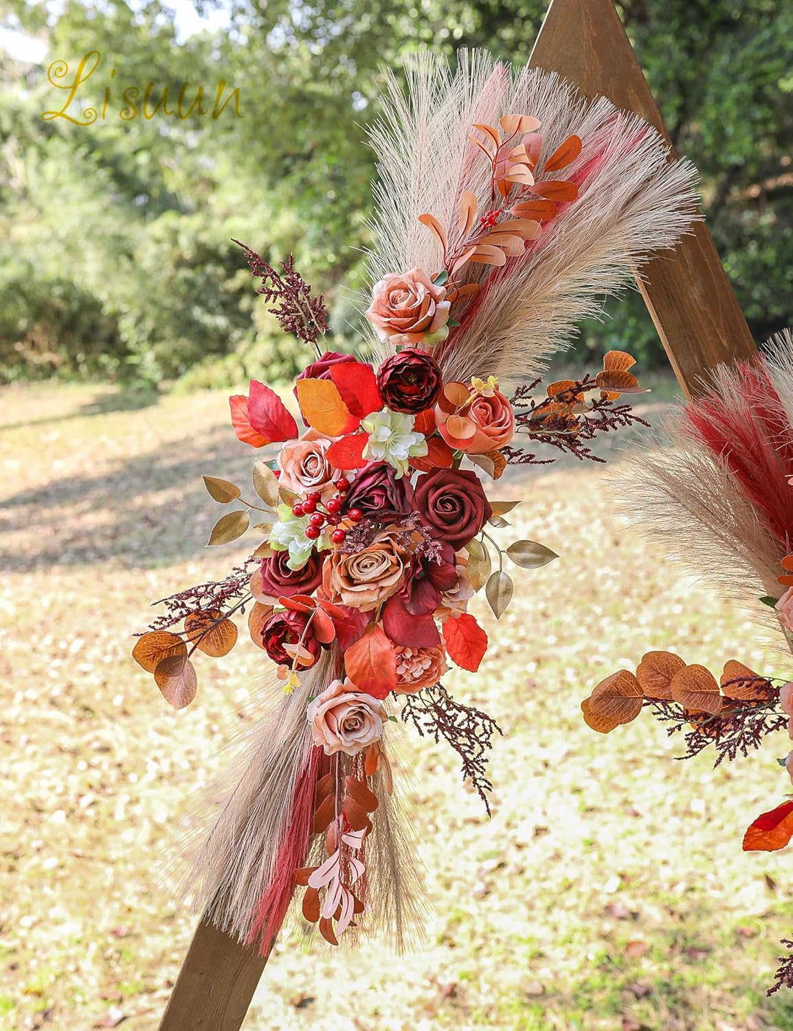 Wedding Arch Flowers, Artificial Flowers for Decoration, Large Flower Swag for Boho Styles Wedding Ceremony Floral Decor - Pack of 2