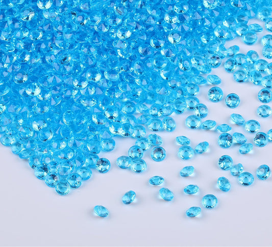 10000 pcs/Pack Wedding Table Scatter Confetti Crystals Acrylic Diamonds Vase Fillers 4.5 mm Rhinestones for Wedding, Bridal Shower, Vase Beads Decorations (Lake Blue)