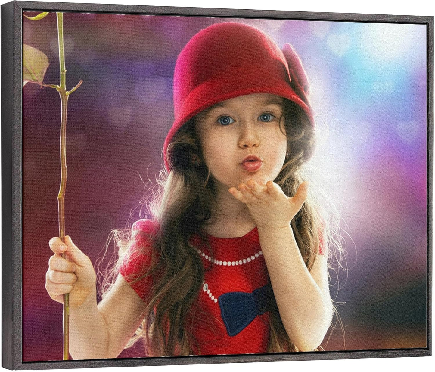 Personalized Custom Canvas Prints: Photo On Canvas (Black, 8x8) Transform Your Photos into Stunning Framed Wall Art Digitally Printed Photo To Canvas Ideal for Home Decor, Gifts Keepsakes.