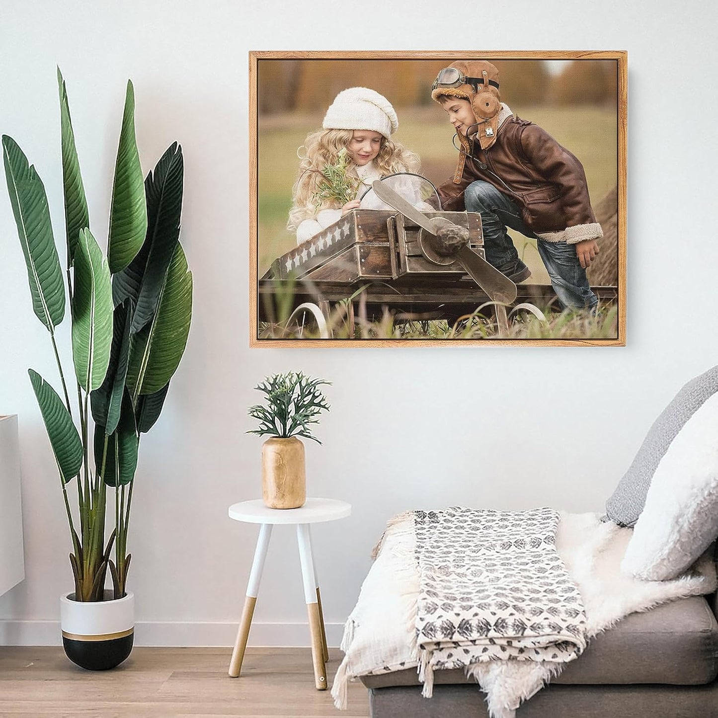 Personalized Custom Canvas Prints: Photo On Canvas (Light Brown, 20X30) Transform Your Photos into Stunning Framed Wall Art Digitally Printed Photo To Canvas Ideal for Home Decor, Gifts Keepsakes.