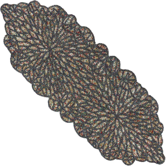 Premium Beaded Table Runner - 13x36 Elegant & Durable Home Décor for Dining, Weddings, Parties & Special Occasions with Non-Slip Backing, Versatile & Easy-Care (Multi) - CLEENTABLE