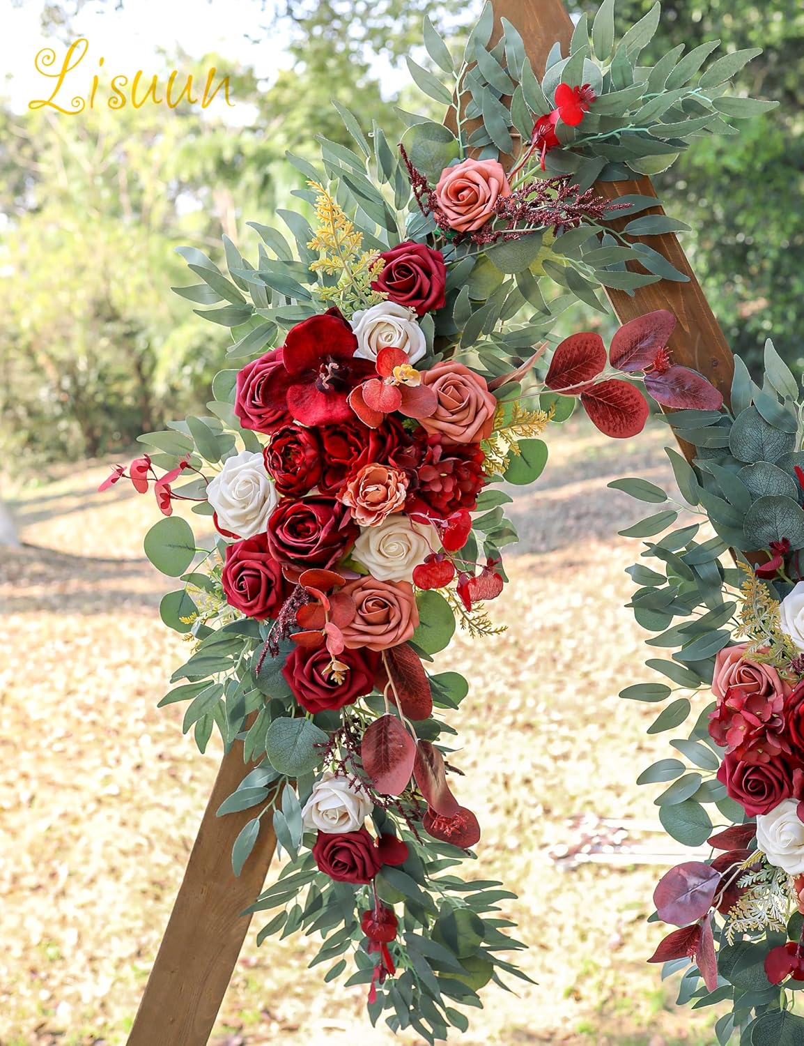 Wedding Arch Flowers, Artificial Flowers for Decoration, Large Flower Swag for Boho Styles Wedding Ceremony Floral Decor - Pack of 2