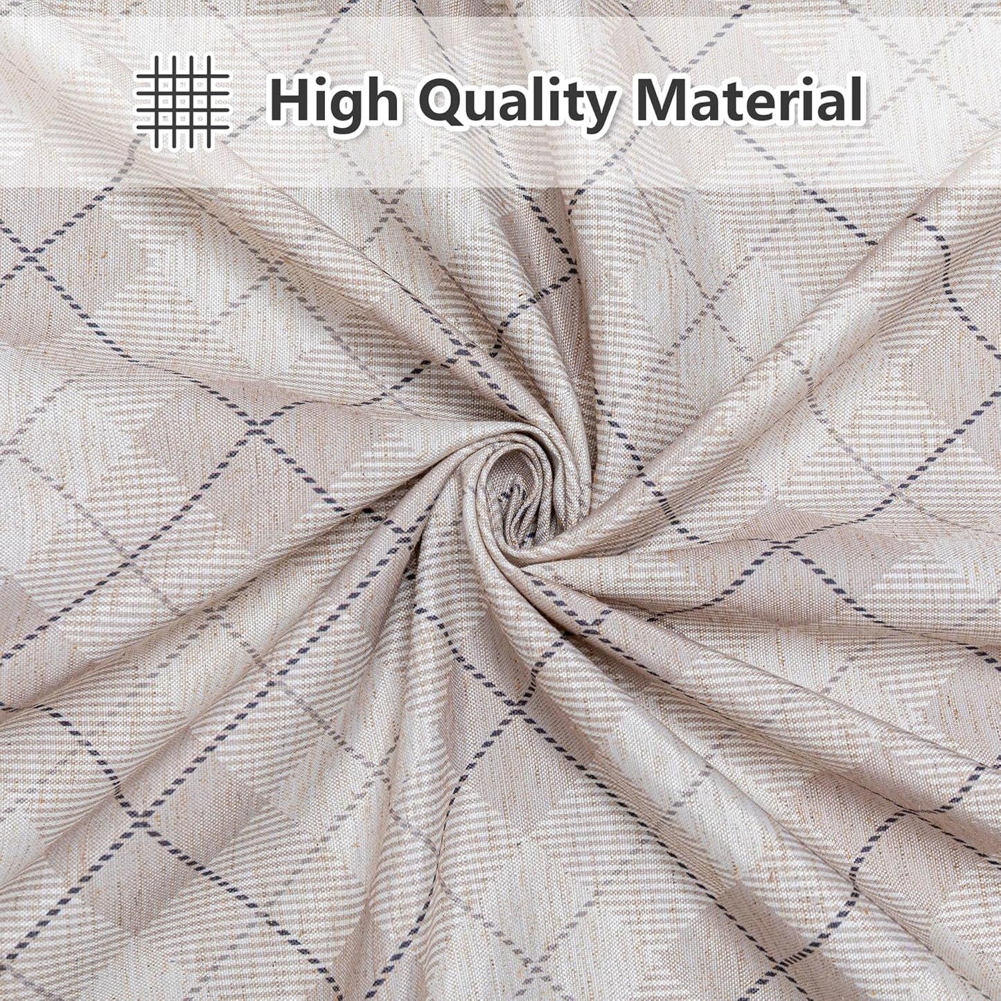 MYSKY HOME Table Cloth 60x84 inch Rectangle, Heavy Duty Linen Look Waterproof, French Country Black Plaid for Kitchen Dining, Party