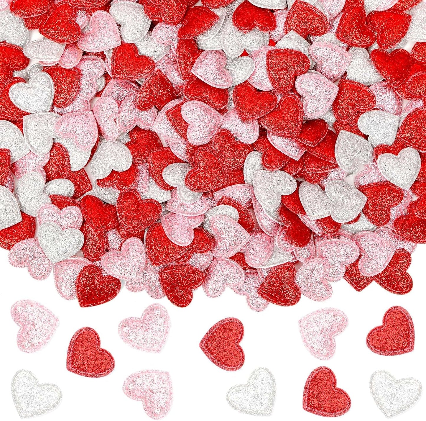 MARFOREVER Valentine's Day Felt Confetti, Glitter Heart Decorations, Foam Hearts, Romantic Shape Balls Sprinkles for Wedding, Valentines, Galentine's Day Supplies