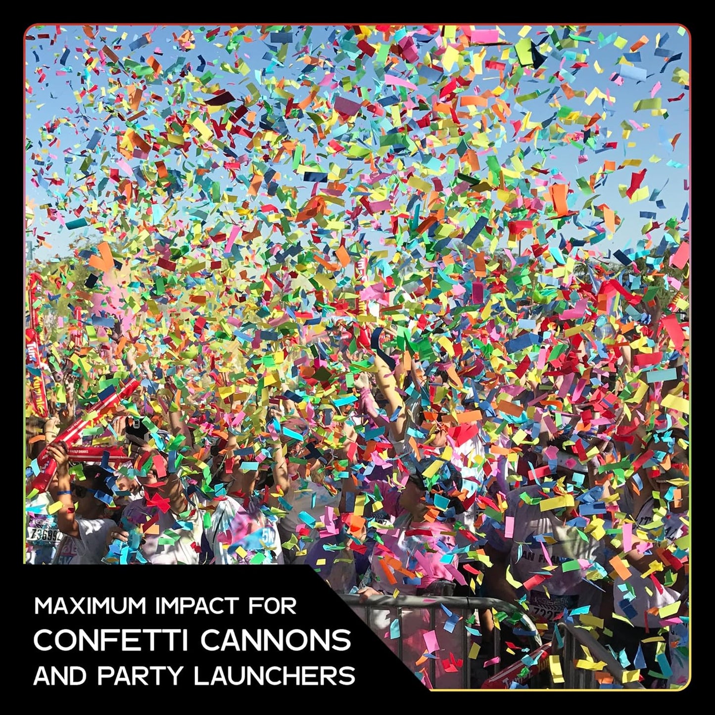 Multicolor Biodegradable Confetti - Rectangular Fluttering Tissue Paper Confetti for Cannon and Launcher use – Best for Gender Reveal, Parties, Concerts and Weddings - 20 lb, 320 oz