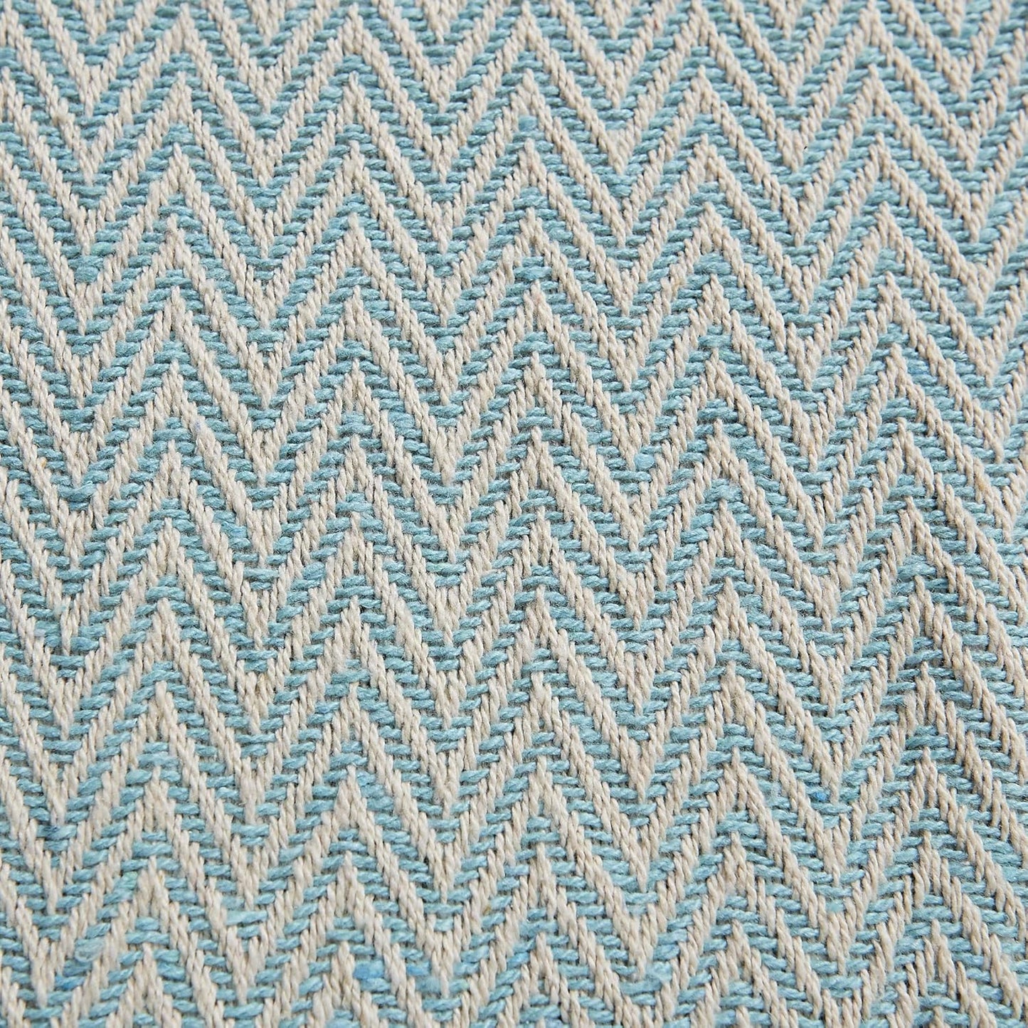 DII Woven Basic Tabletop Collection Chevron Table Runner, 15x72, Aqua