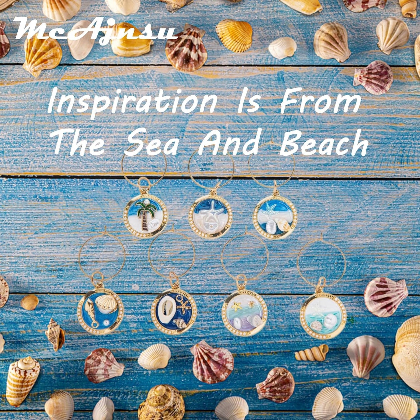 24Pcs Wine Glass Charms & Markers - Reusable Identifier Tags for Stem Glasses - Funny Non-Scratch Charms for Summer Beach, Christmas & Wine Party