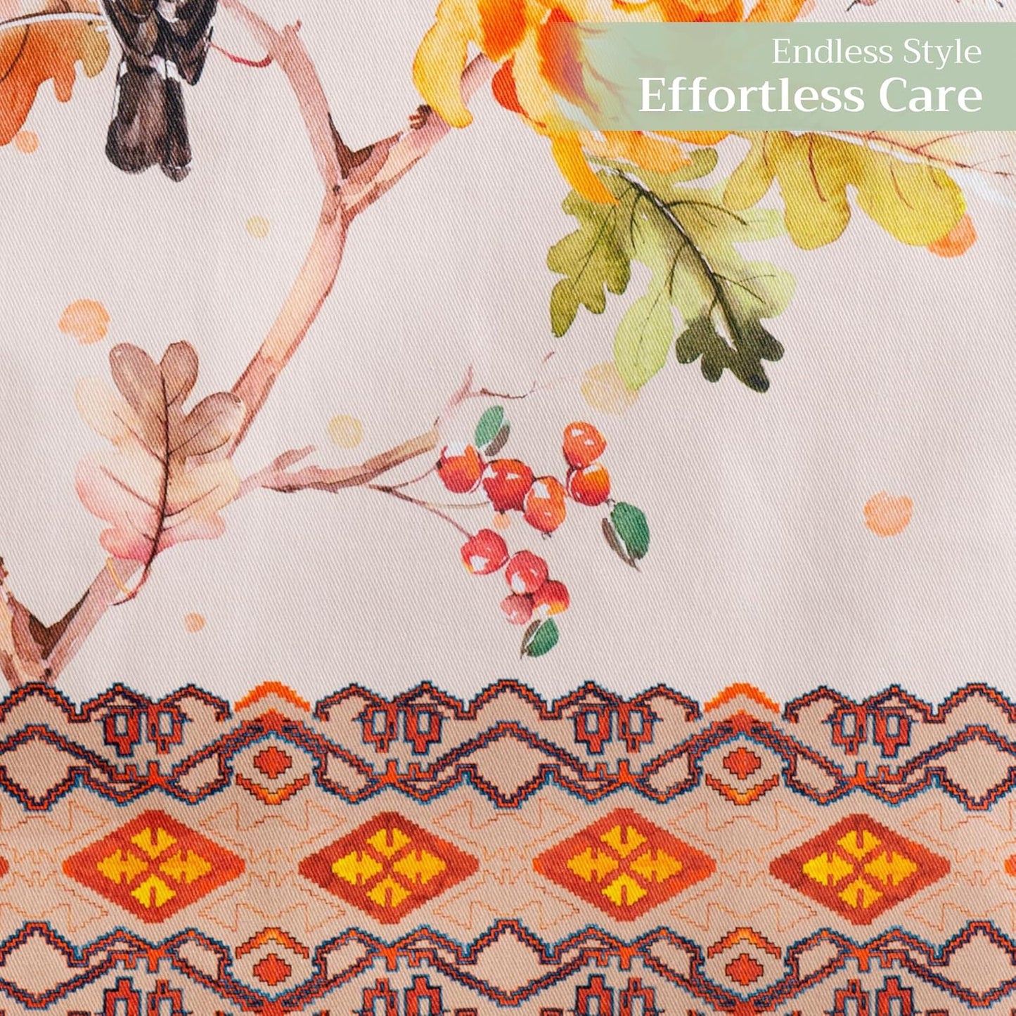 Maison d' Hermine Table Runner 100% Cotton Double Layer Table Runners 108 inches Long for Thanksgiving Christmas Decorations Home Kitchen Dining Party Wedding (Kelim - Prairie, 14.5" x 108")