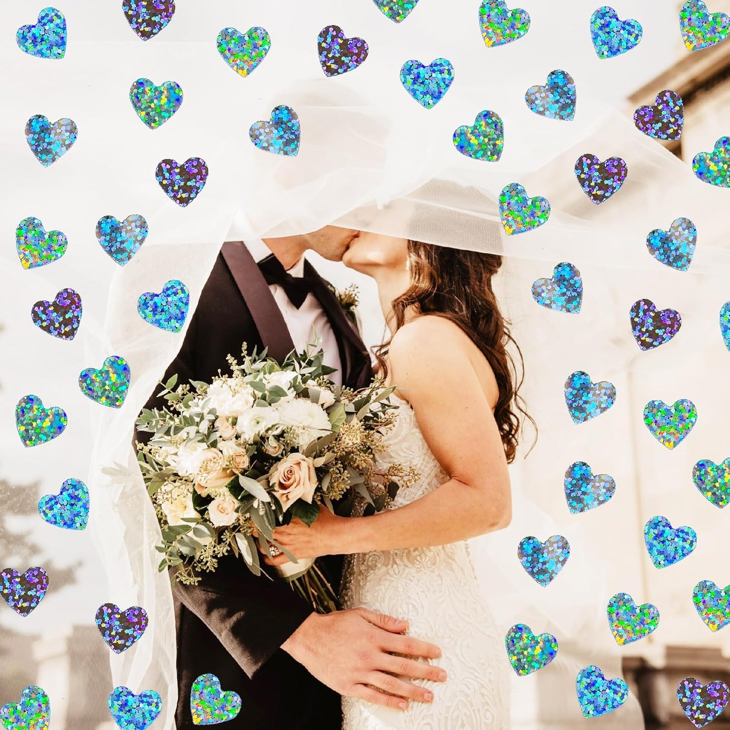 Confetti Heart Metallic Confetti Party Table Decoration Sprinkles DIY for Valentine's Day Wedding Birthday Engagement Bachelorette Theme Party Celebrations Favor Supplies(Heart Silver)